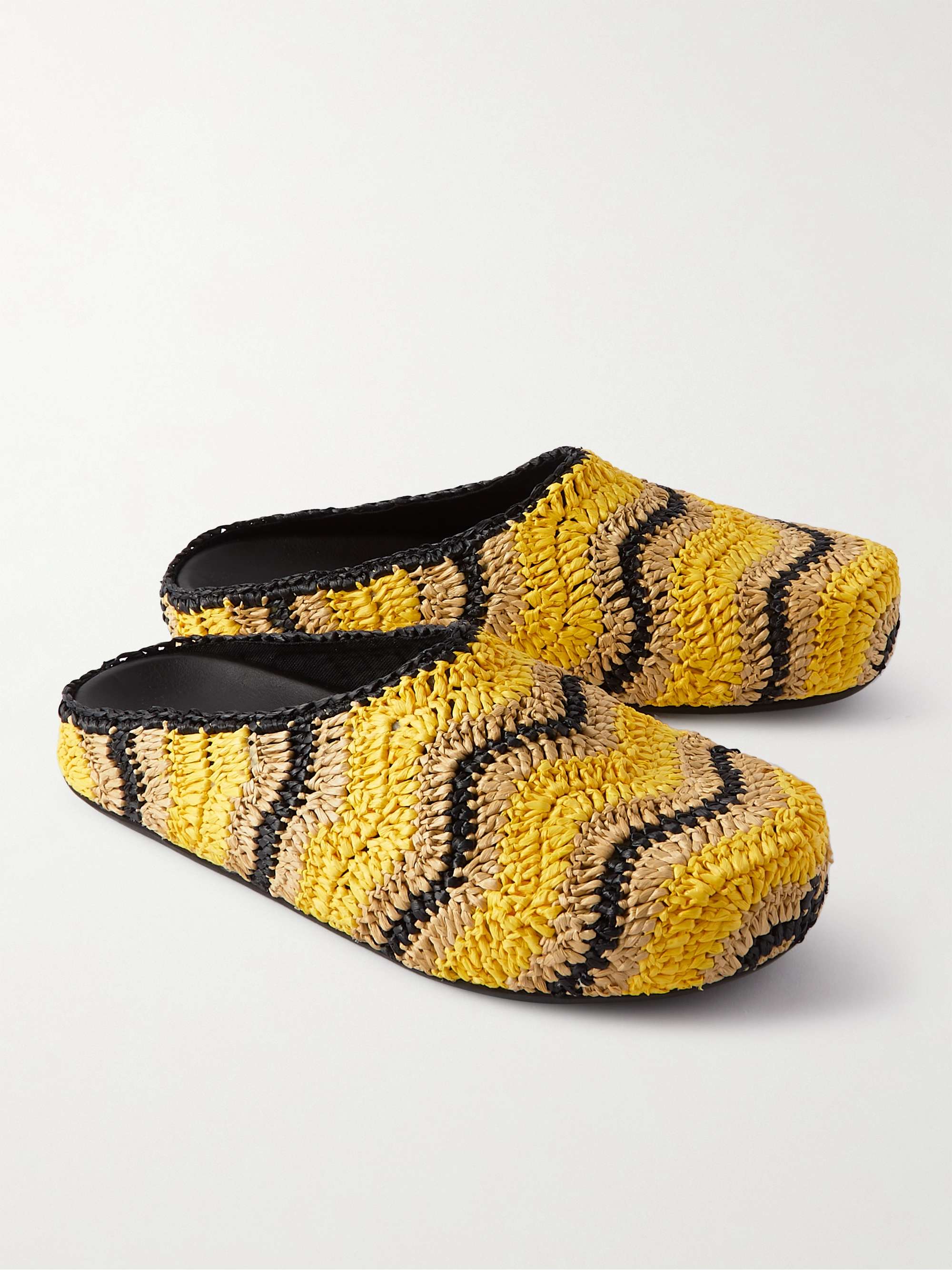MARNI + No Vacancy Inn Striped Woven Mules