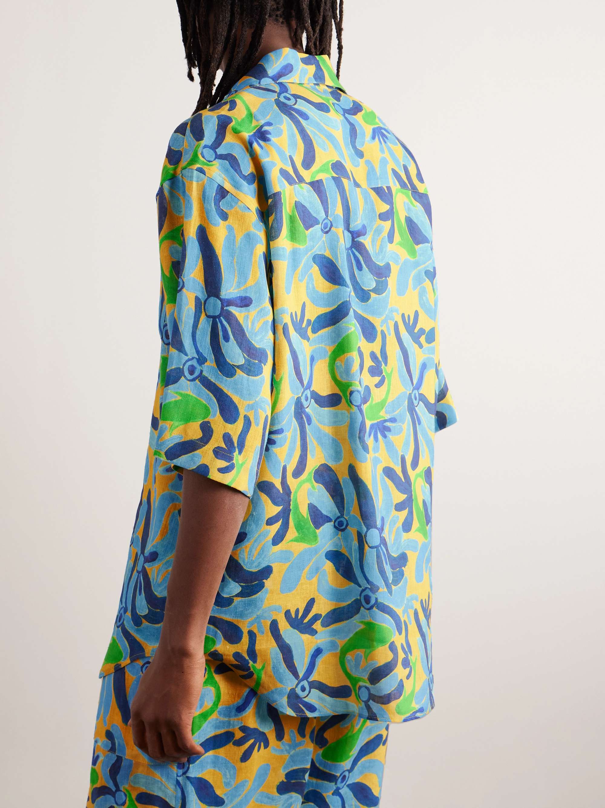 MARNI + No Vacancy Inn Convertible-Collar Printed Linen-Blend 