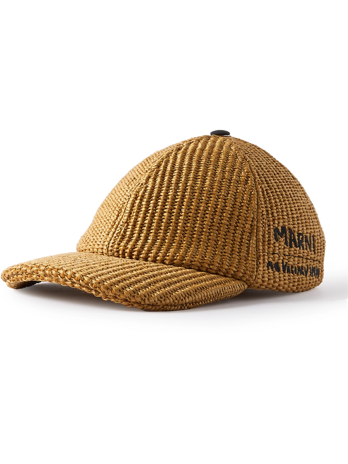 Marni Embroidered-logo Cap In Brown
