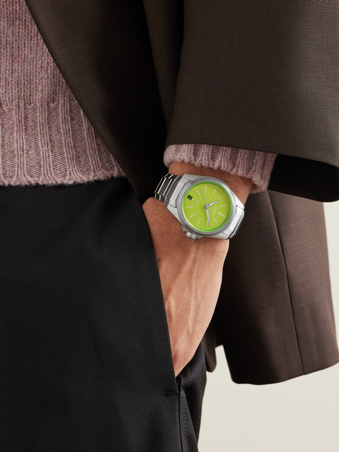 Shop Oris The Muppets Propilot X Kermit Limited Edition 39mm Titanium Watch, Ref. No. 01 400 7778 7157-set In Green