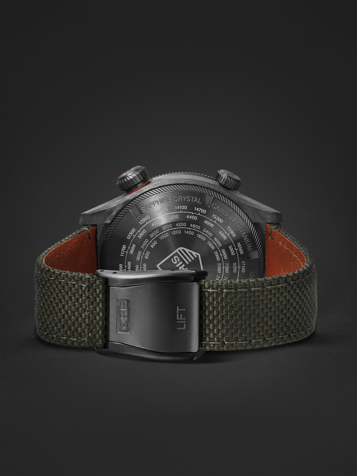 Shop Oris Propilot Altimeter Automatic 47mm Pvd-plated Titanium, Carbon Fibre And Canvas Watch, Ref. No. 01 79 In Black