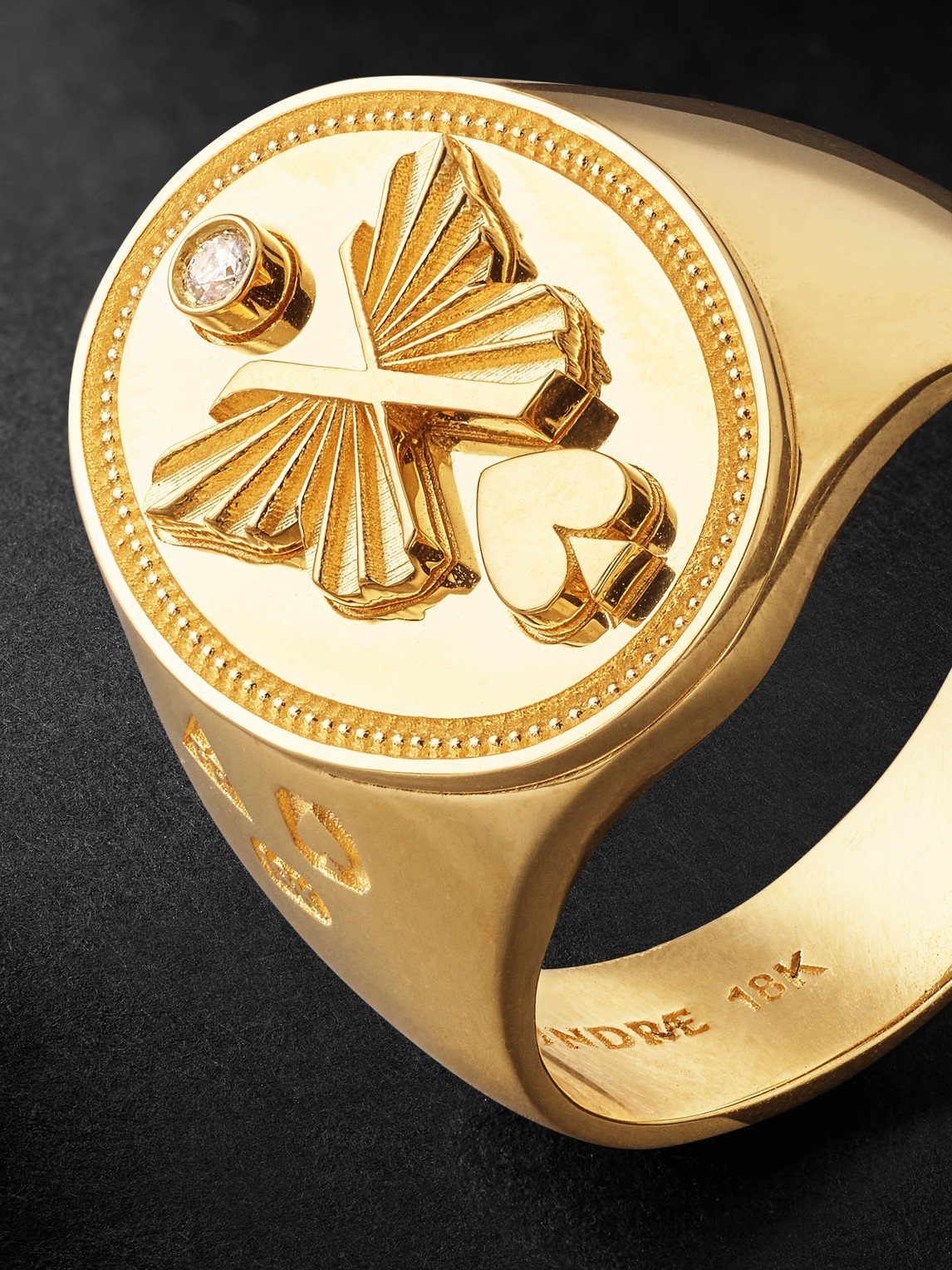 Shop Foundrae Reverie Gold Diamond Signet Ring