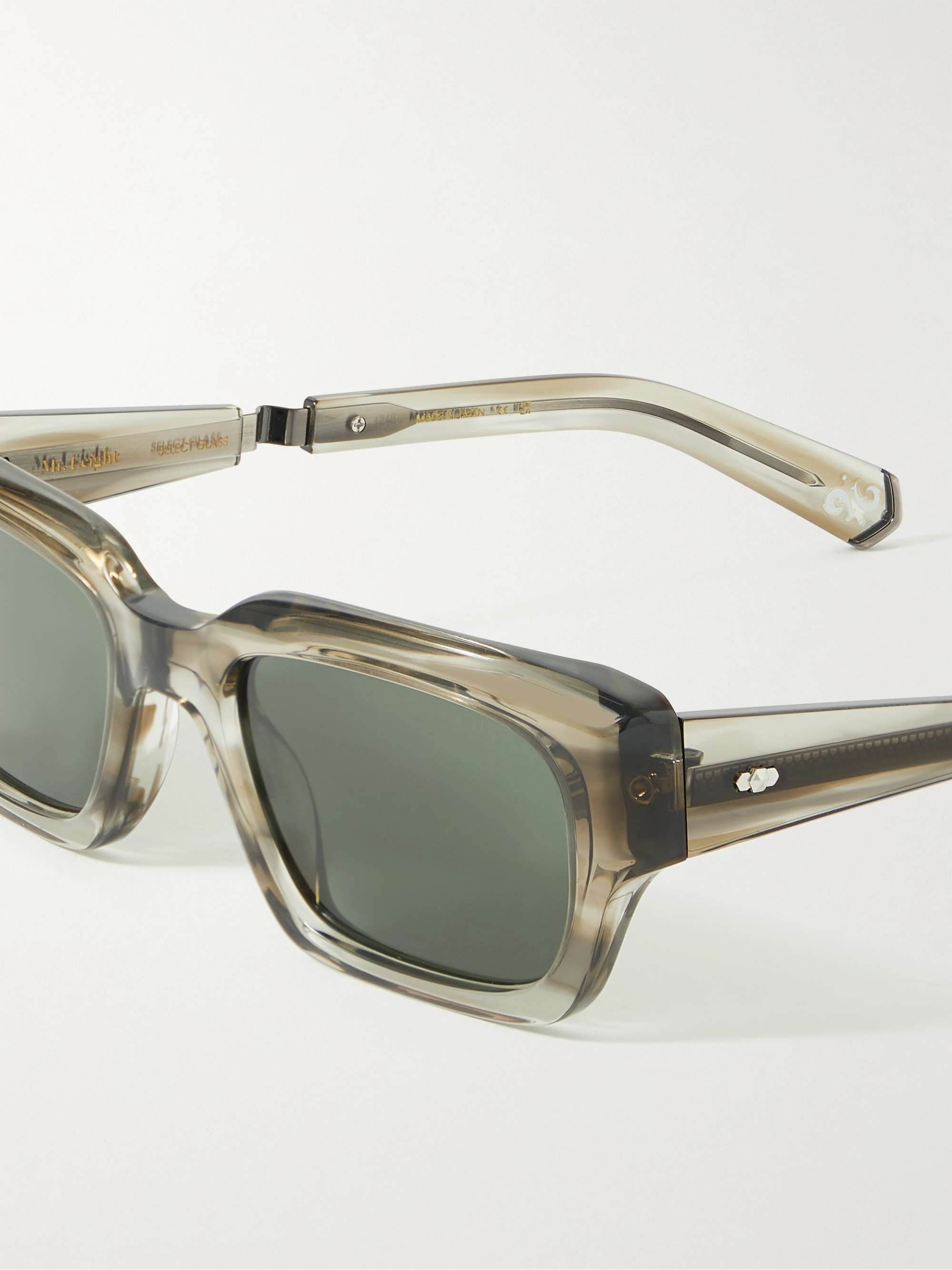 MR LEIGHT Maverick S Rectangular-Frame Acetate and Gunmetal-Tone Sunglasses