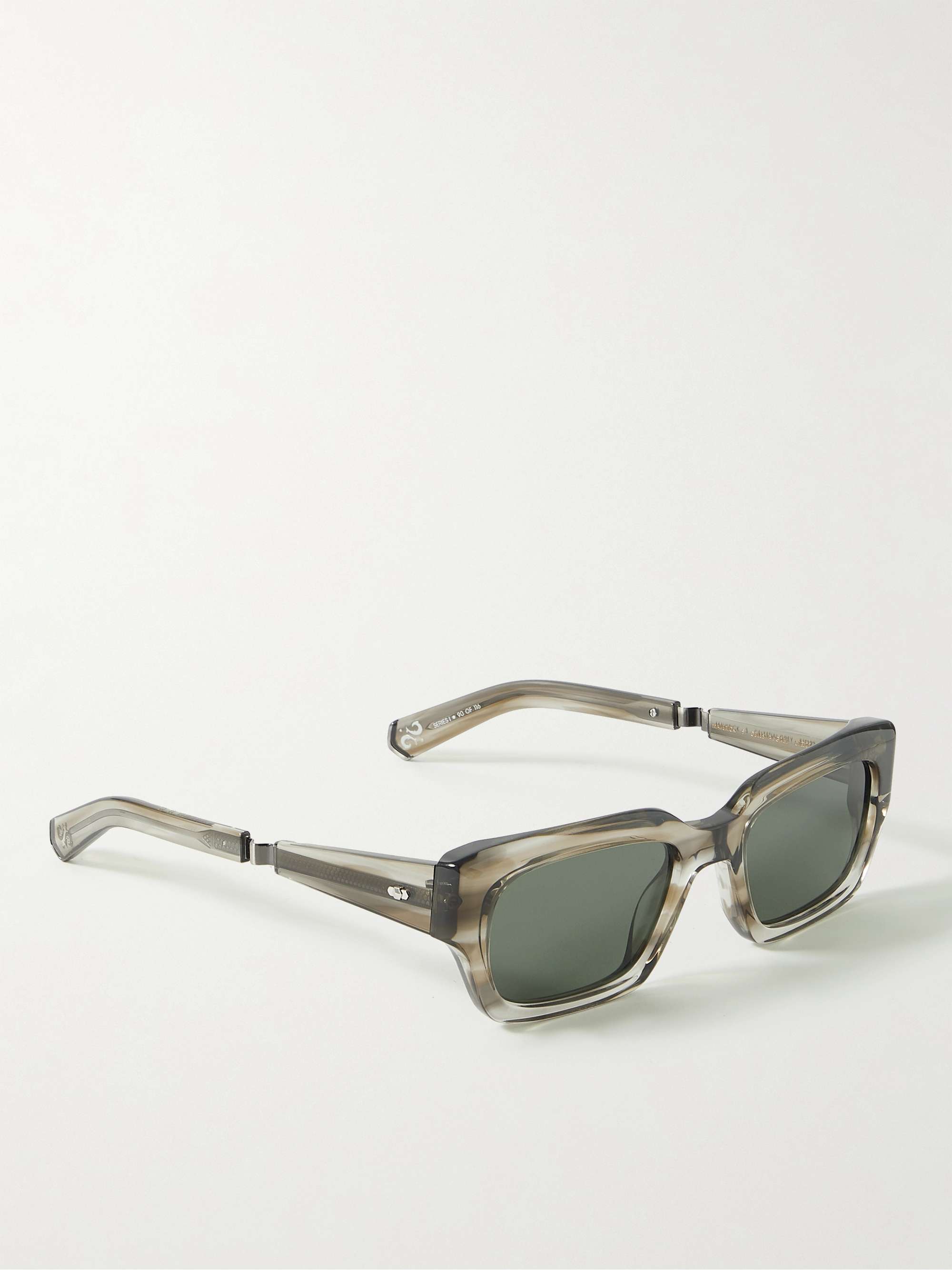 MR LEIGHT Maverick S Rectangular-Frame Acetate and Gunmetal-Tone Sunglasses