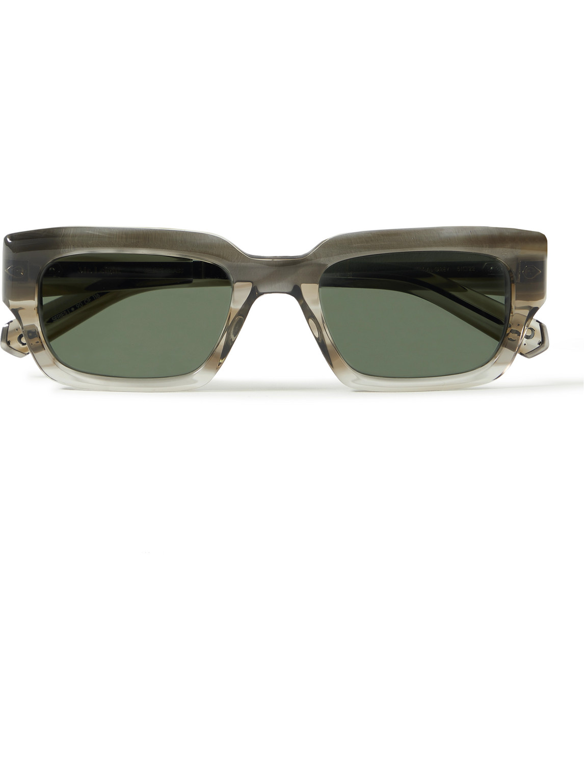 Mr Leight Maverick S Rectangular-frame Acetate And Gunmetal-tone Sunglasses In Brown