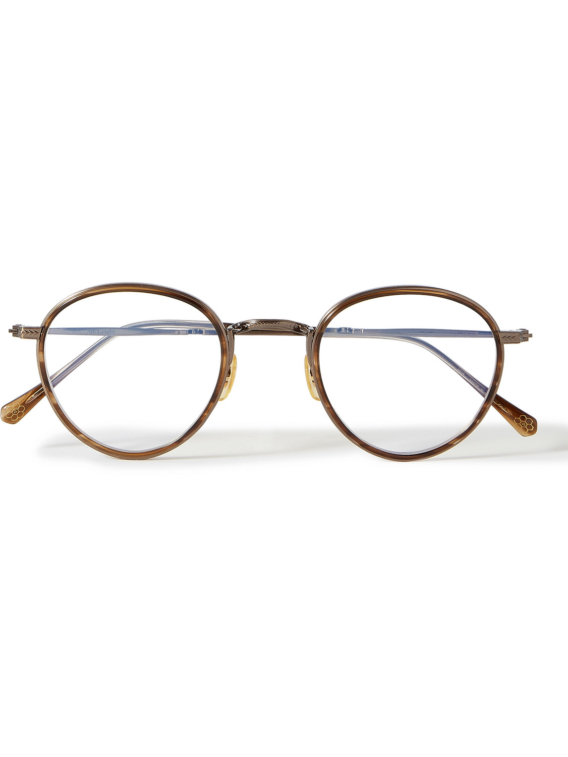 Mr Leight Bristol C Round-Frame Antiqued Gold-Tone Optical Glasses