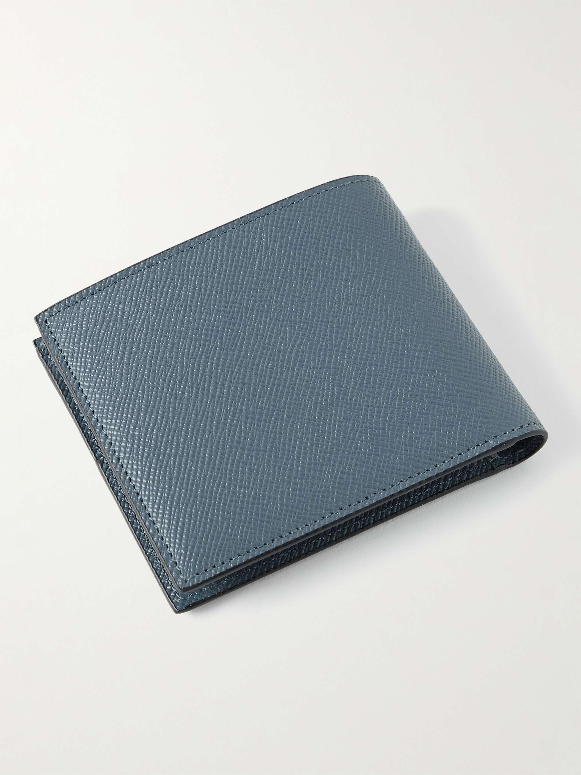SERAPIAN Logo-Appliquéd Cross-Grain Leather Billfold Wallet