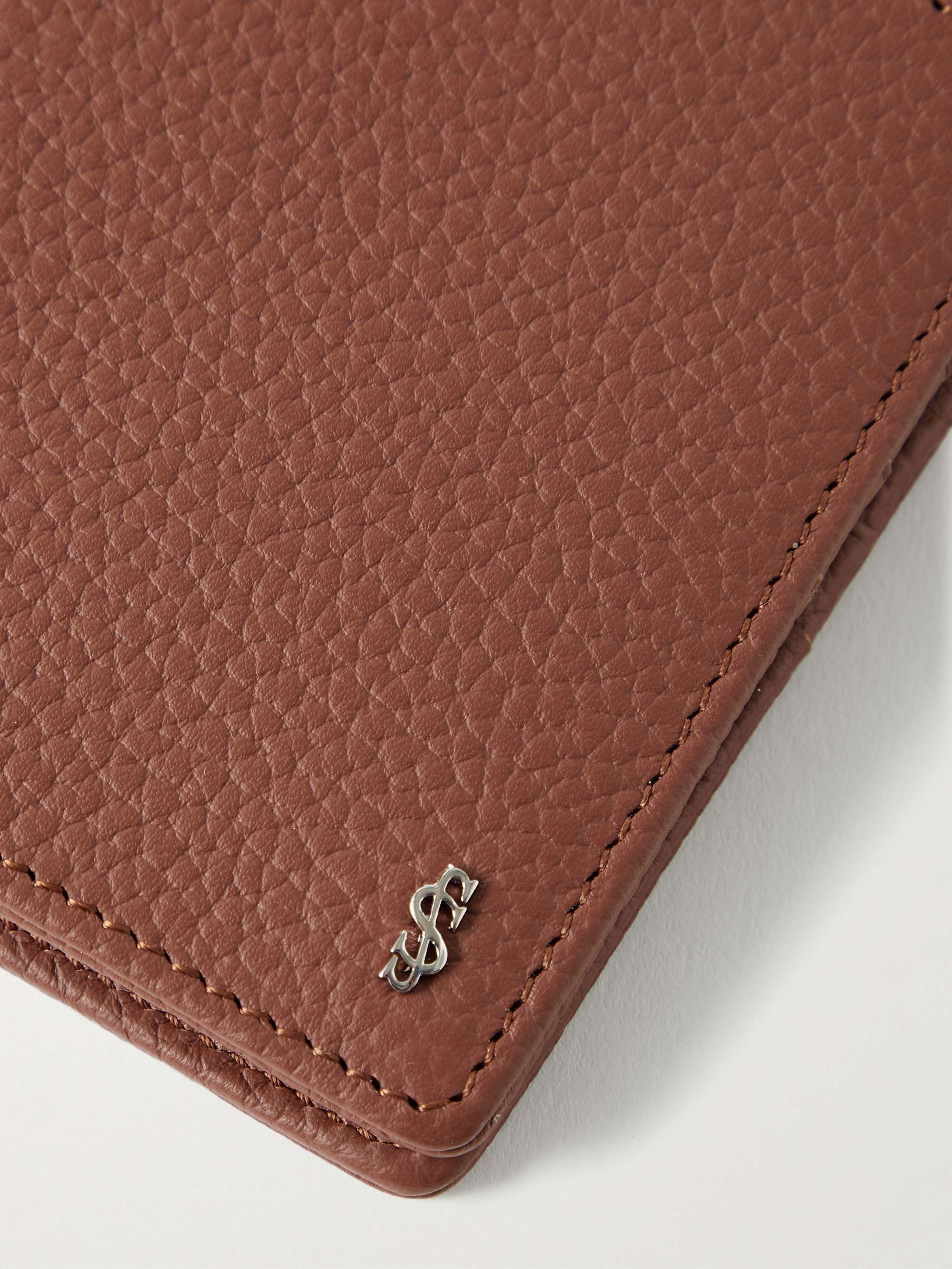 SERAPIAN Logo-Appliquéd Full-Grain Leather Billfold Wallet