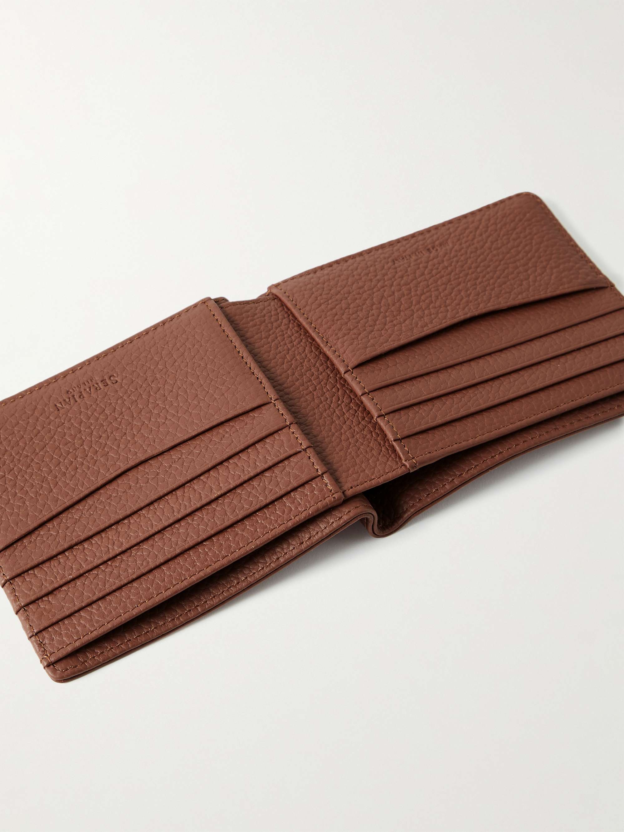 SERAPIAN Logo-Appliquéd Full-Grain Leather Billfold Wallet