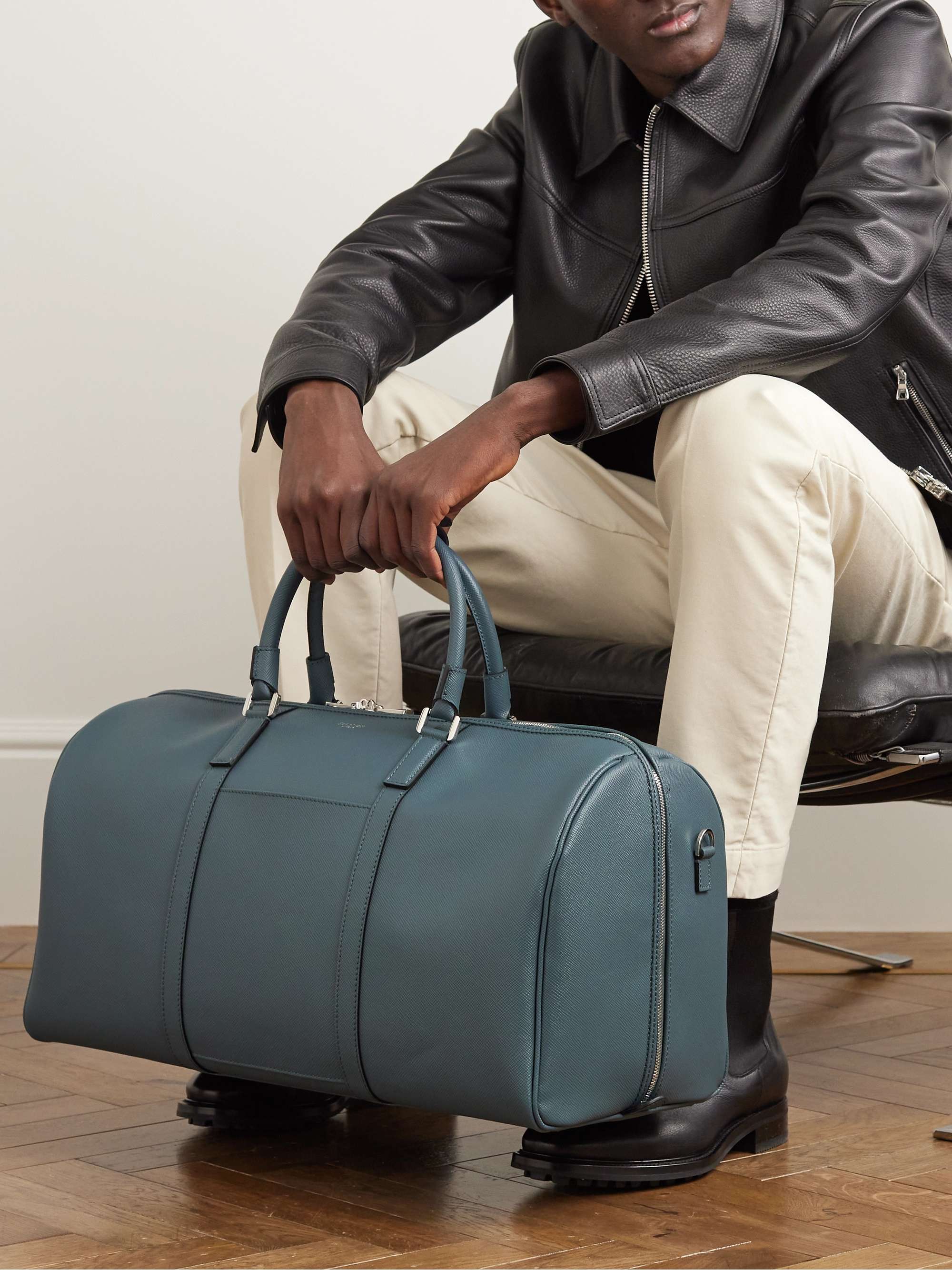 Bottega Veneta® Men's Medium Intrecciato Duffle in Indigo. Shop online now.