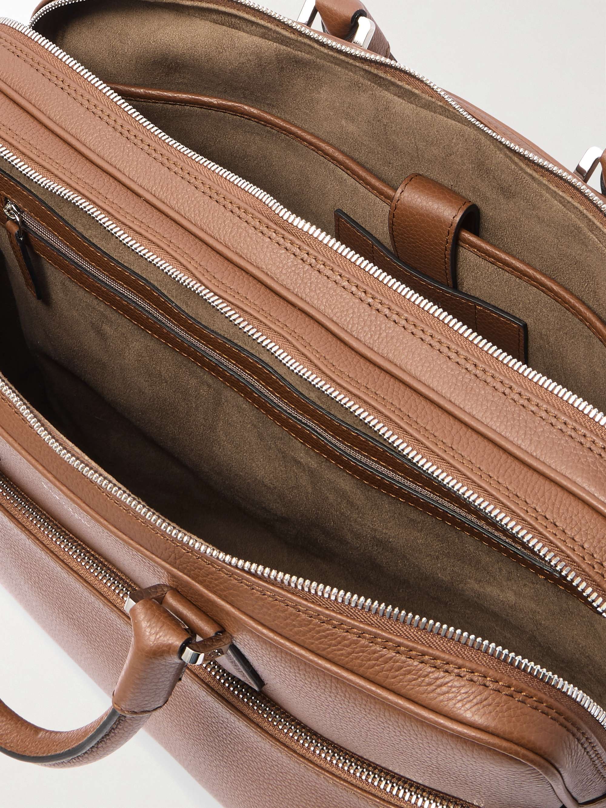 SERAPIAN Full-Grain Leather Briefcase