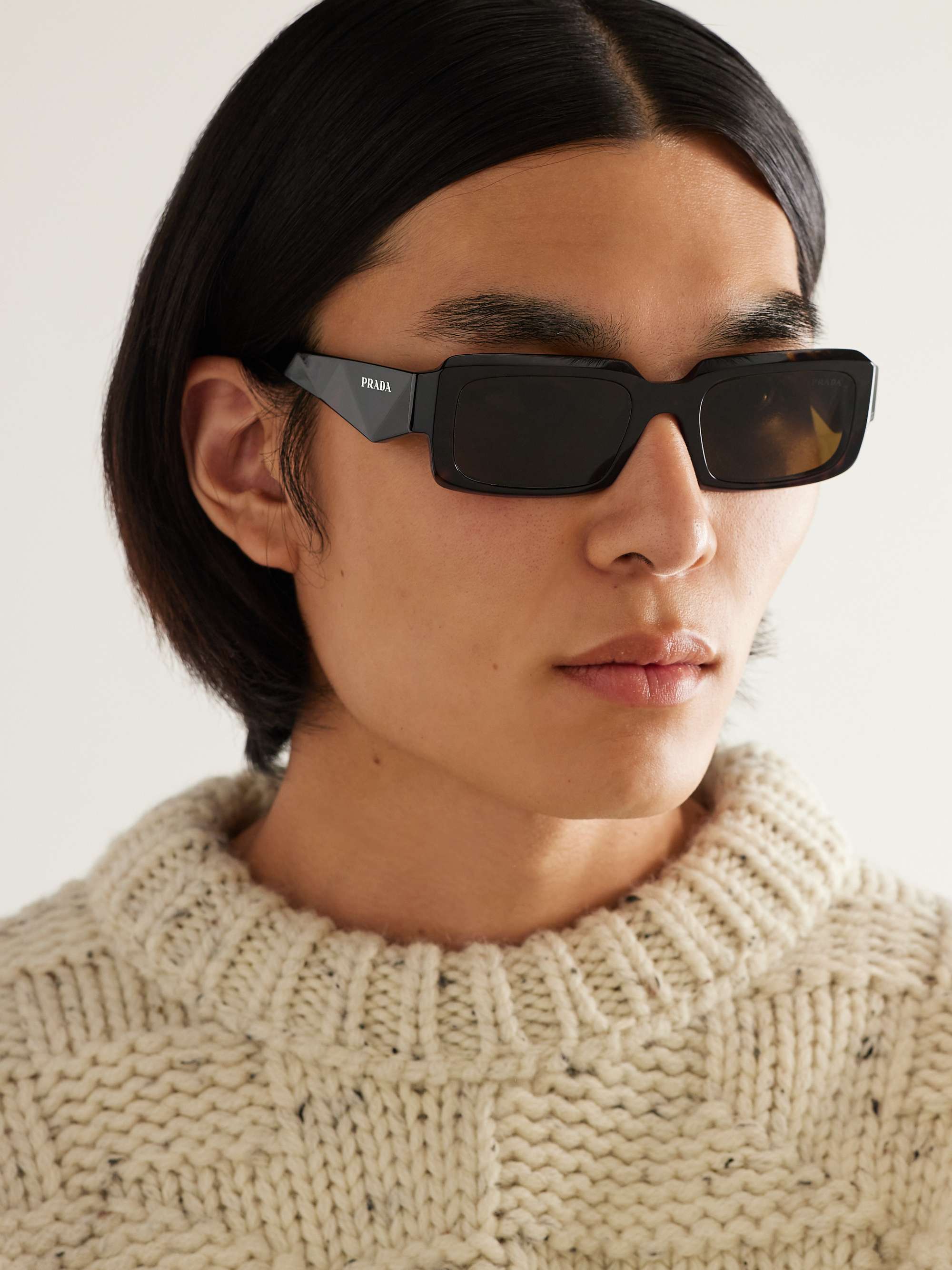 Prada - Prada Symbole - Cat Eye Sunglasses - Opaque Slate Gray - Prada  Collection - Sunglasses - Prada Eyewear - Avvenice