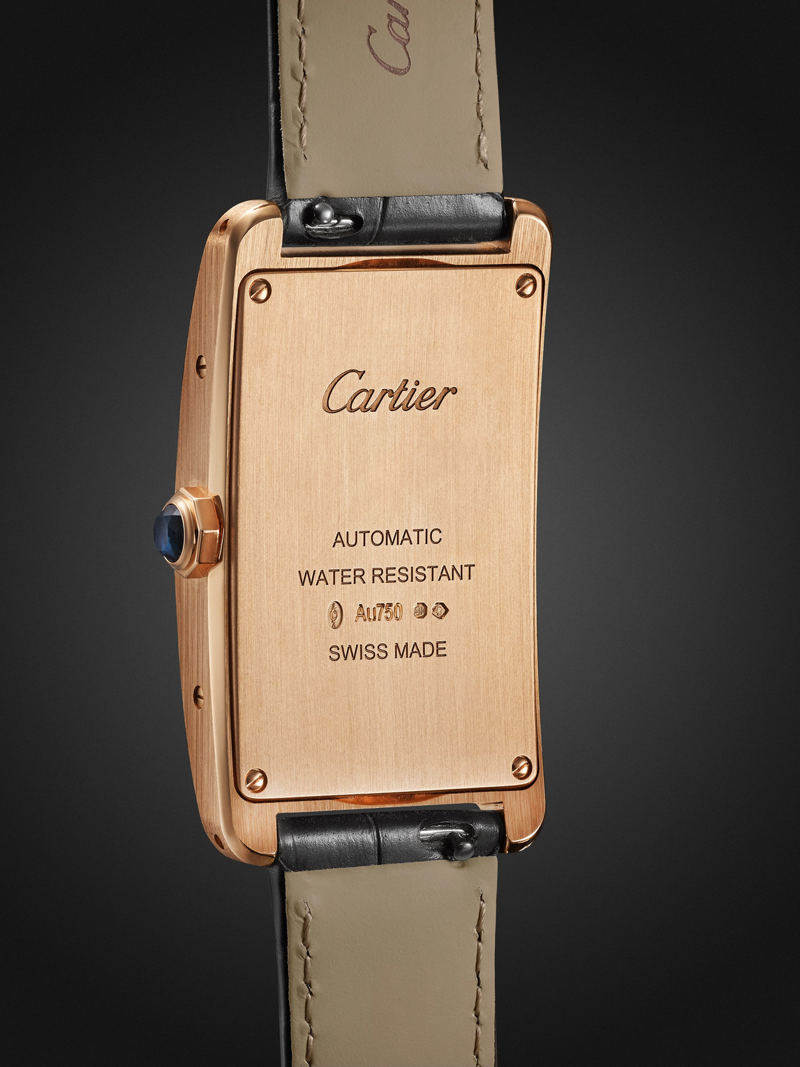  Cartier - Tank Américane Automatic 44.4mm 18-karat Rose Gold And Alligator Watch, Ref. No. Crwgta0134 - Men - White 