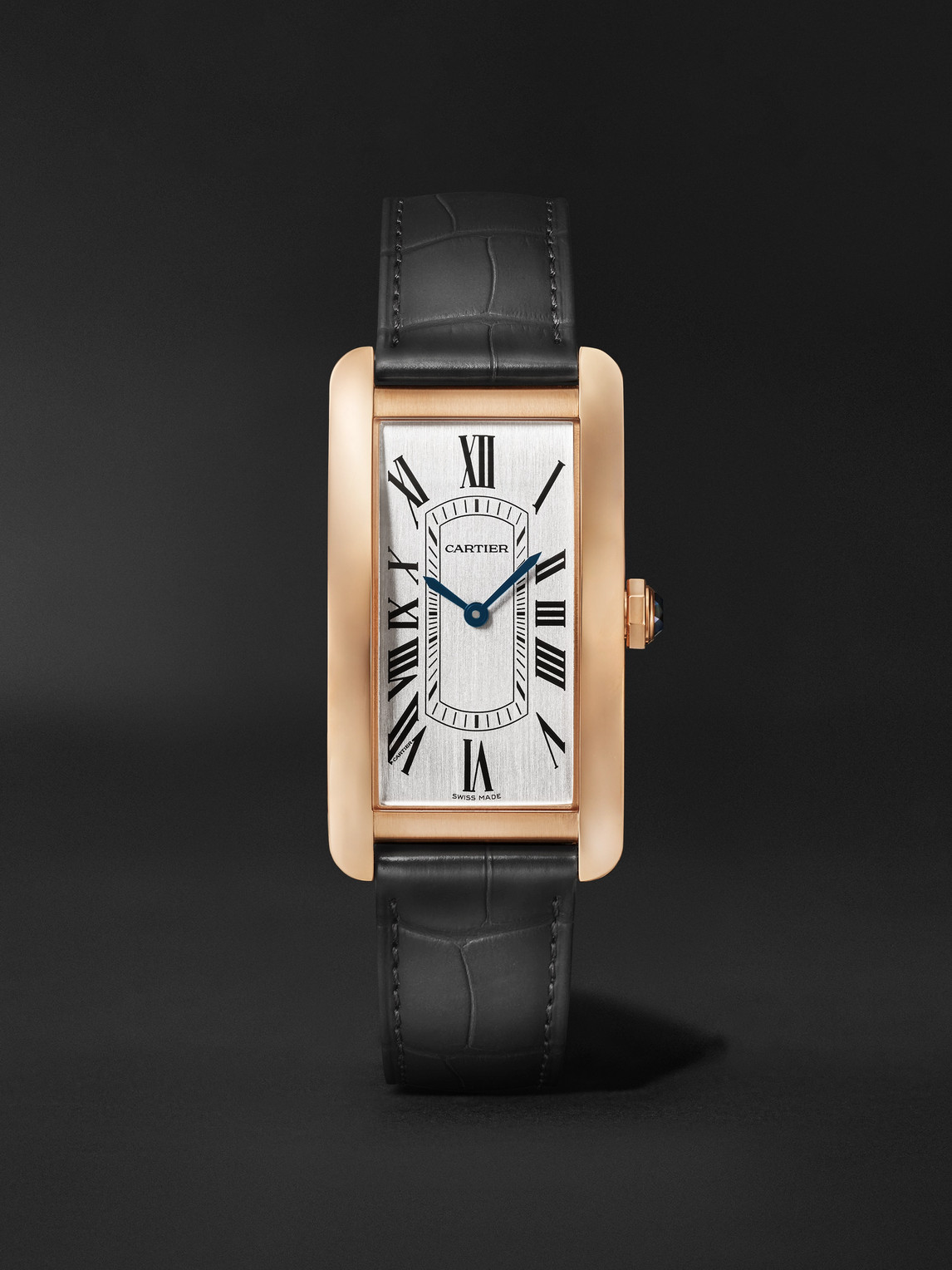 Cartier Tank Américane Automatic 44.4mm 18-Karat Rose Gold and Alligator Watch, Ref. No. CRWGTA0134 - Men