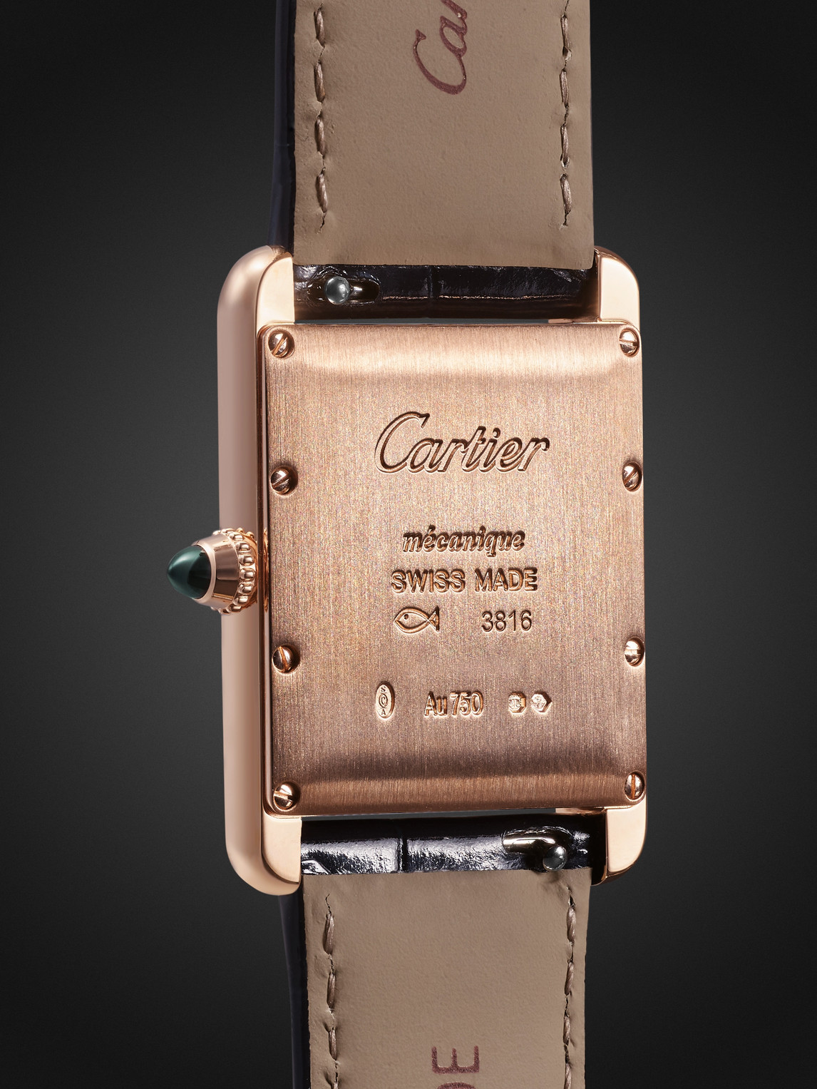  Cartier - Tank Louis Hand-wound 33.7mm Large 18-karat Rose, Yellow And White Gold And Alligator Watch, Ref. No. Wgta0176 - Men - Gold 