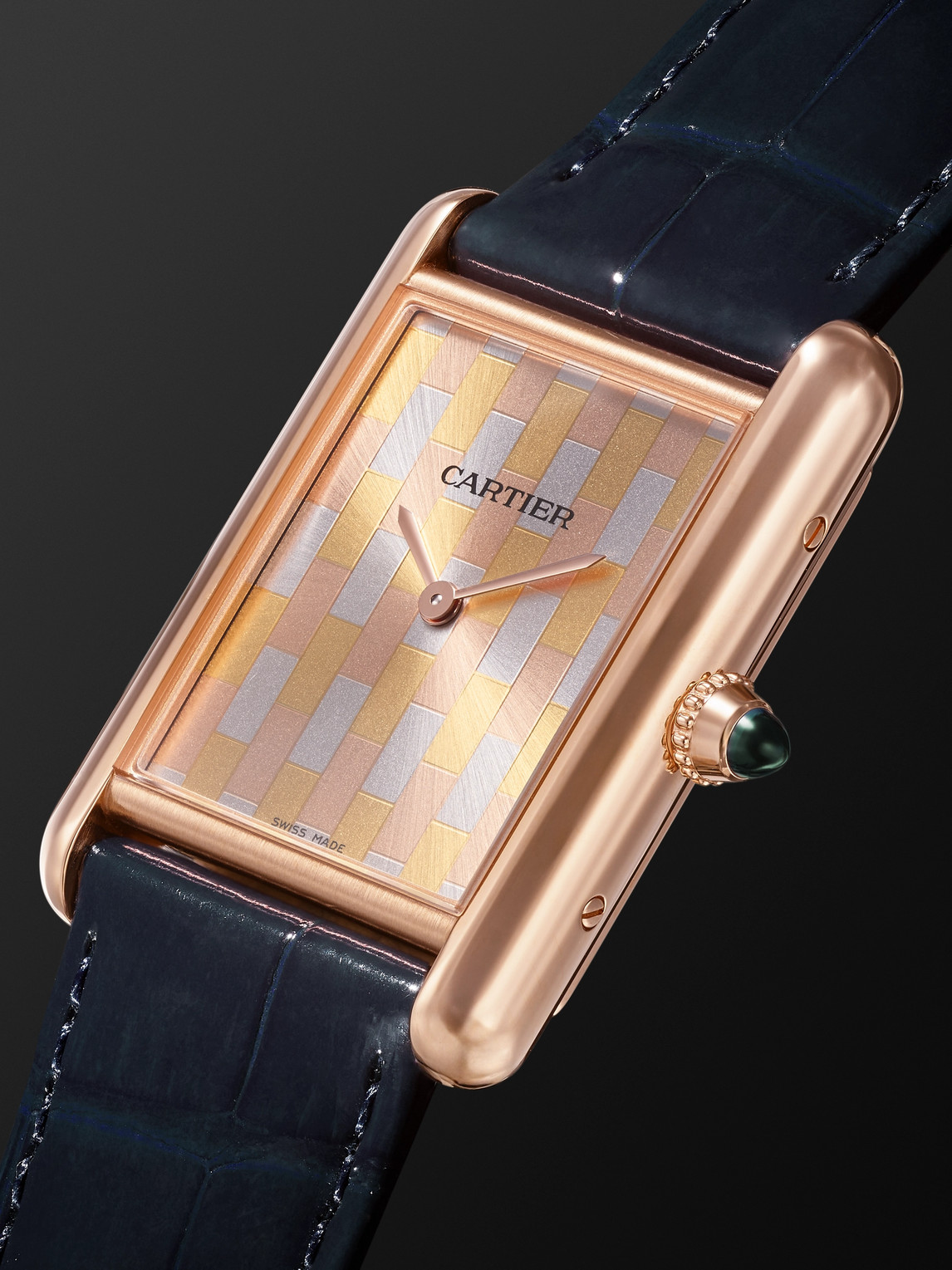  Cartier - Tank Louis Hand-wound 33.7mm Large 18-karat Rose, Yellow And White Gold And Alligator Watch, Ref. No. Wgta0176 - Men - Gold 