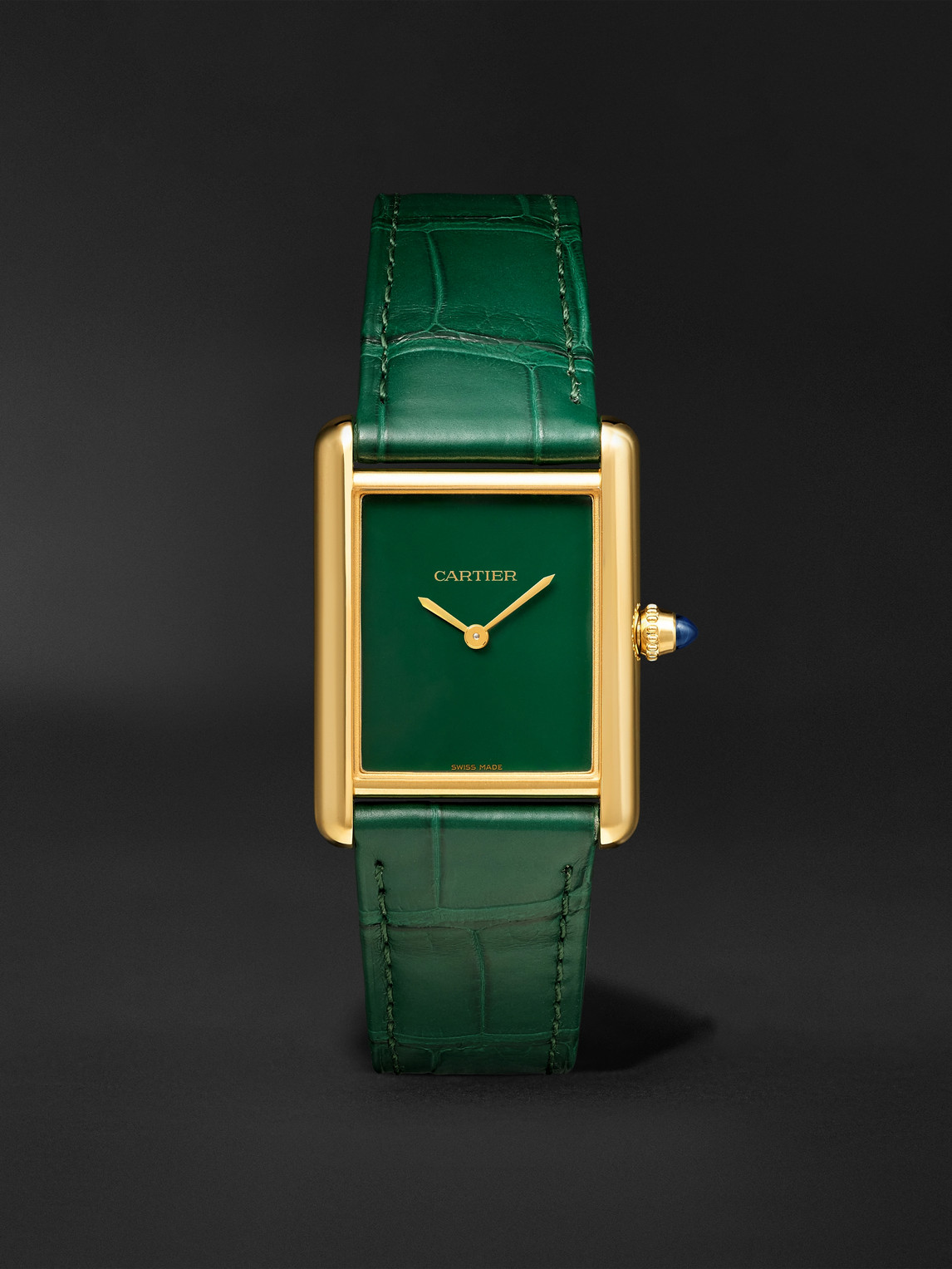 Cartier Tank Louis  Hand-Wound 25.5mm 18-Karat Gold and Alligator Watch, Ref. No. WGTA0191 - Men