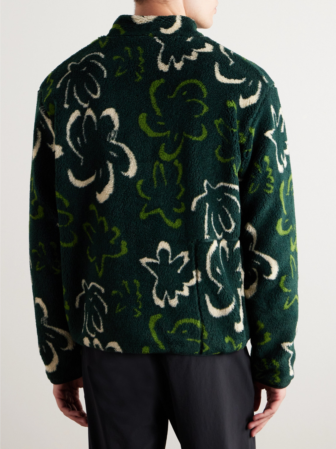 District Vision Half-zip Pile Fleece Sweater In Green