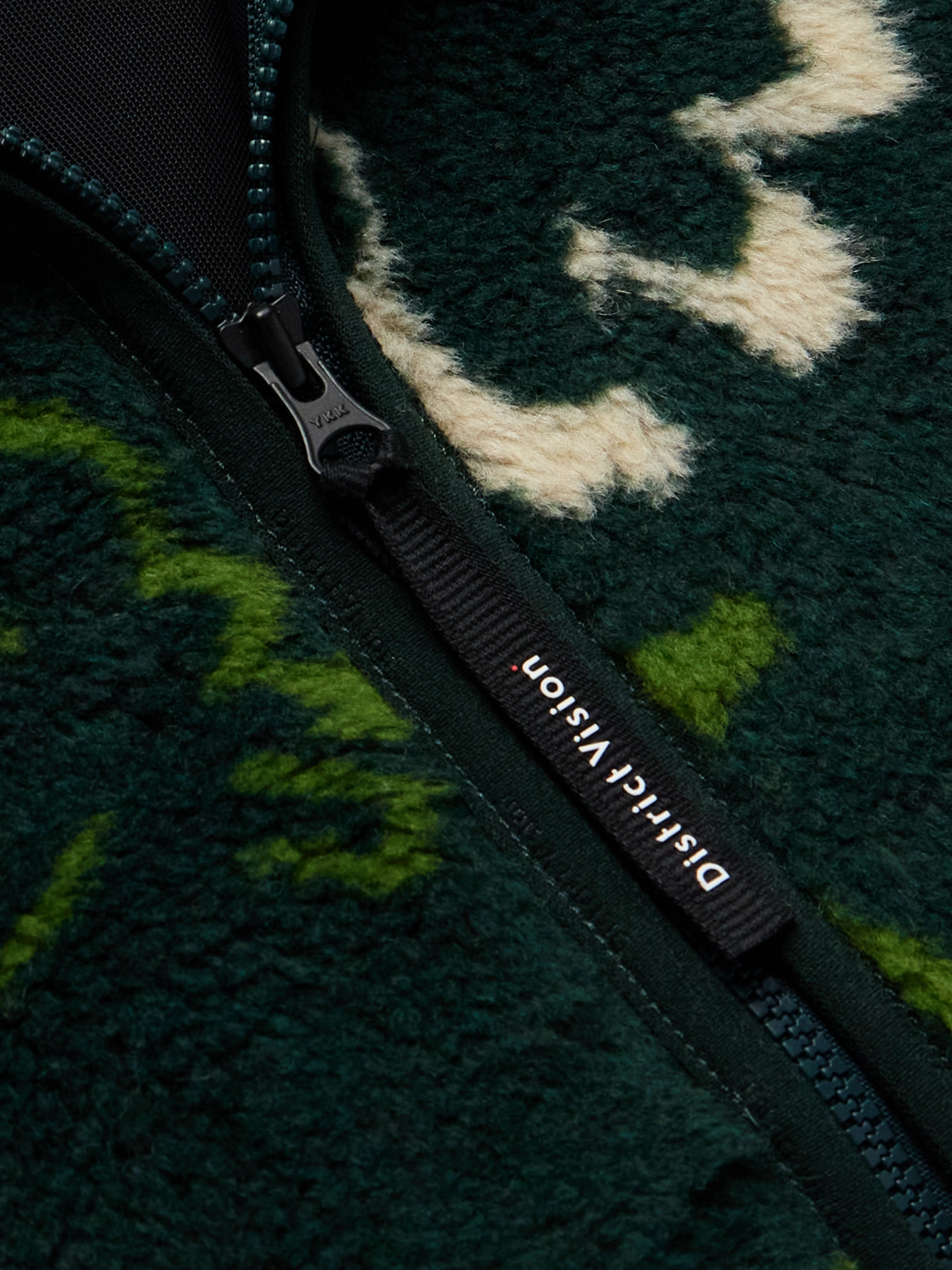 Shop District Vision Floral-print Fleece Half-zip Sweatshirt In Green