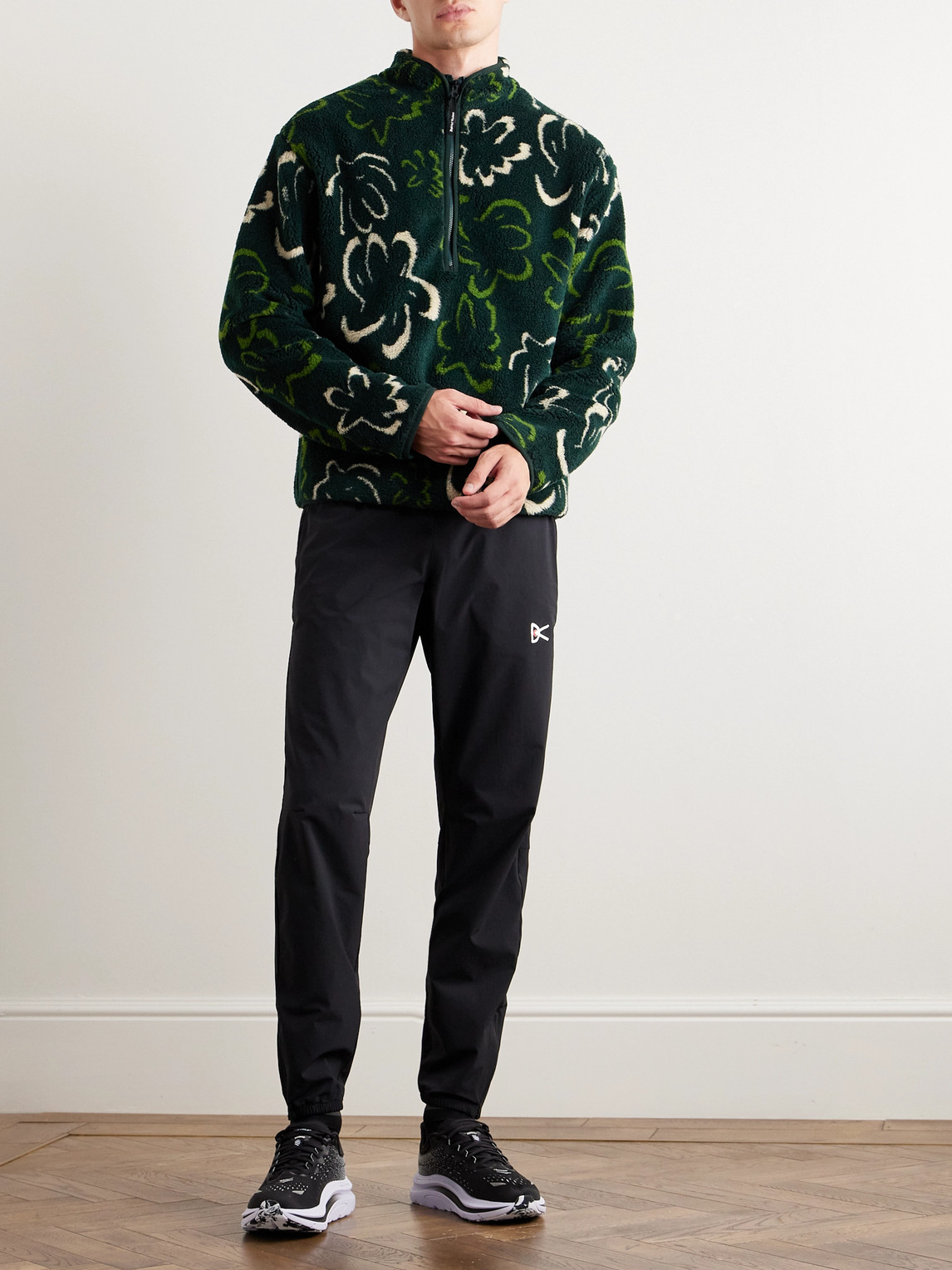 District Vision Half-zip Pile Fleece Sweater In Green