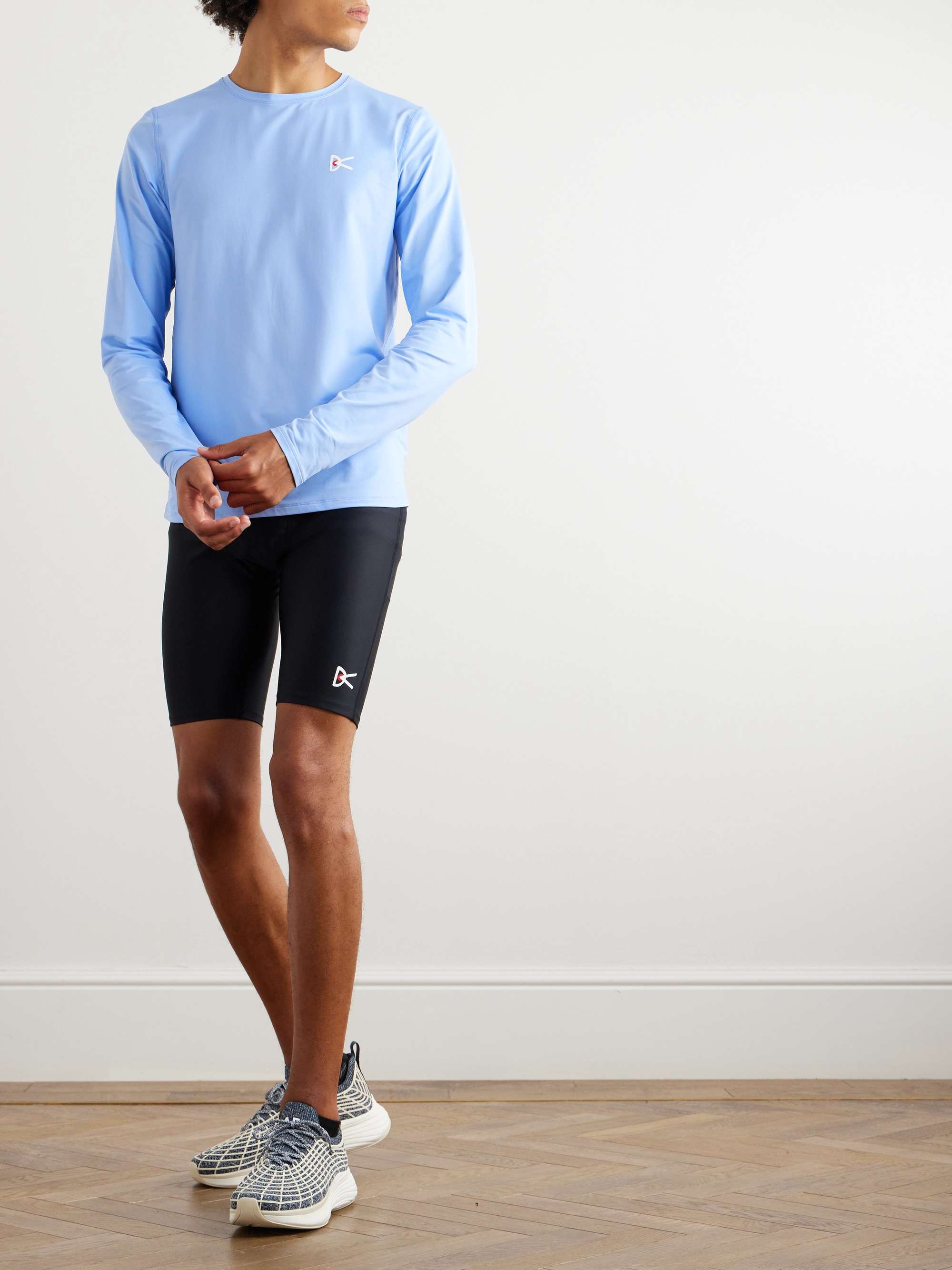 DISTRICT VISION Logo-Print Stretch-Jersey Running T-Shirt