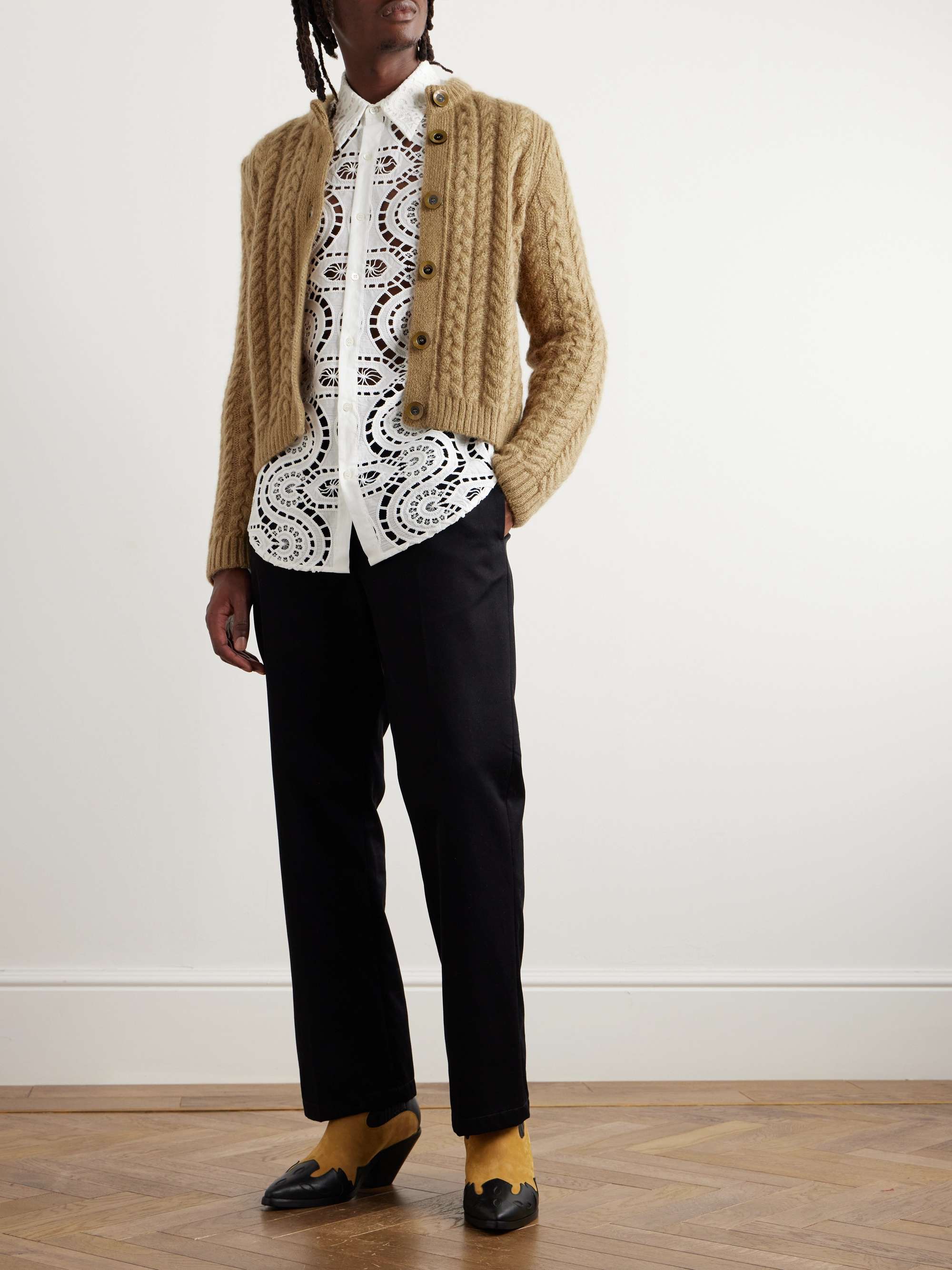 WALES BONNER Dawn CableKnit MohairBlend Cardigan for Men MR PORTER