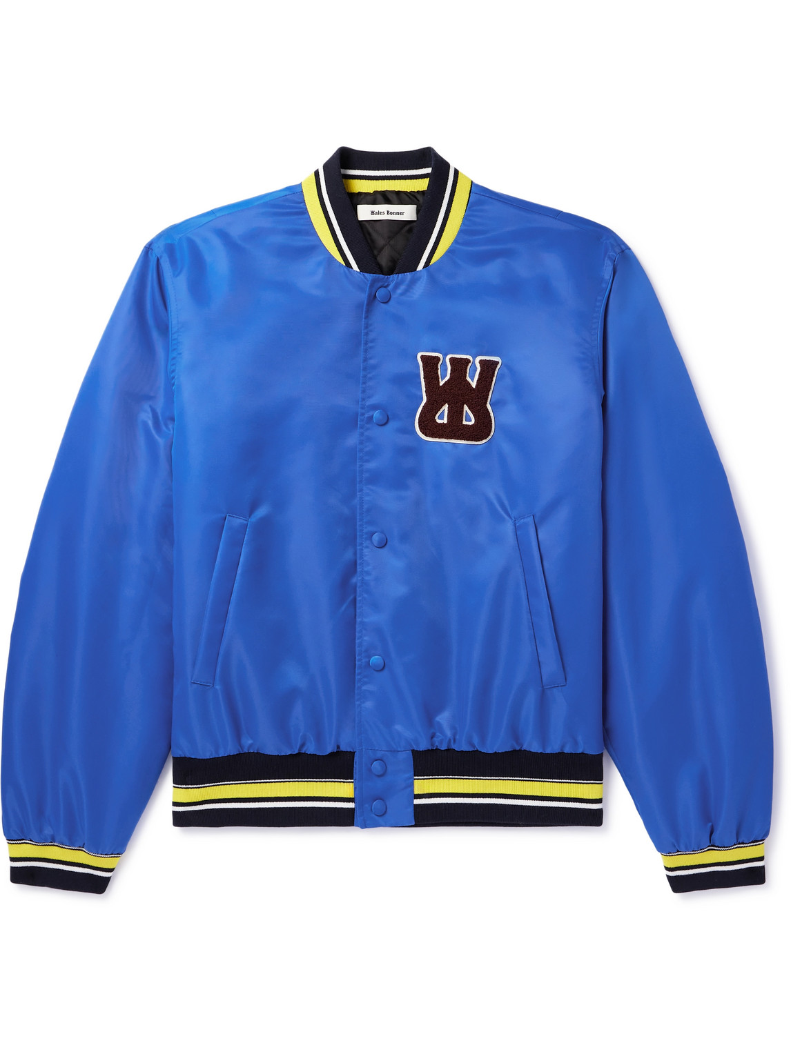 Wales Bonner - Logo-Appliquéd Shell Varsity Jacket - Men - Blue - IT 48