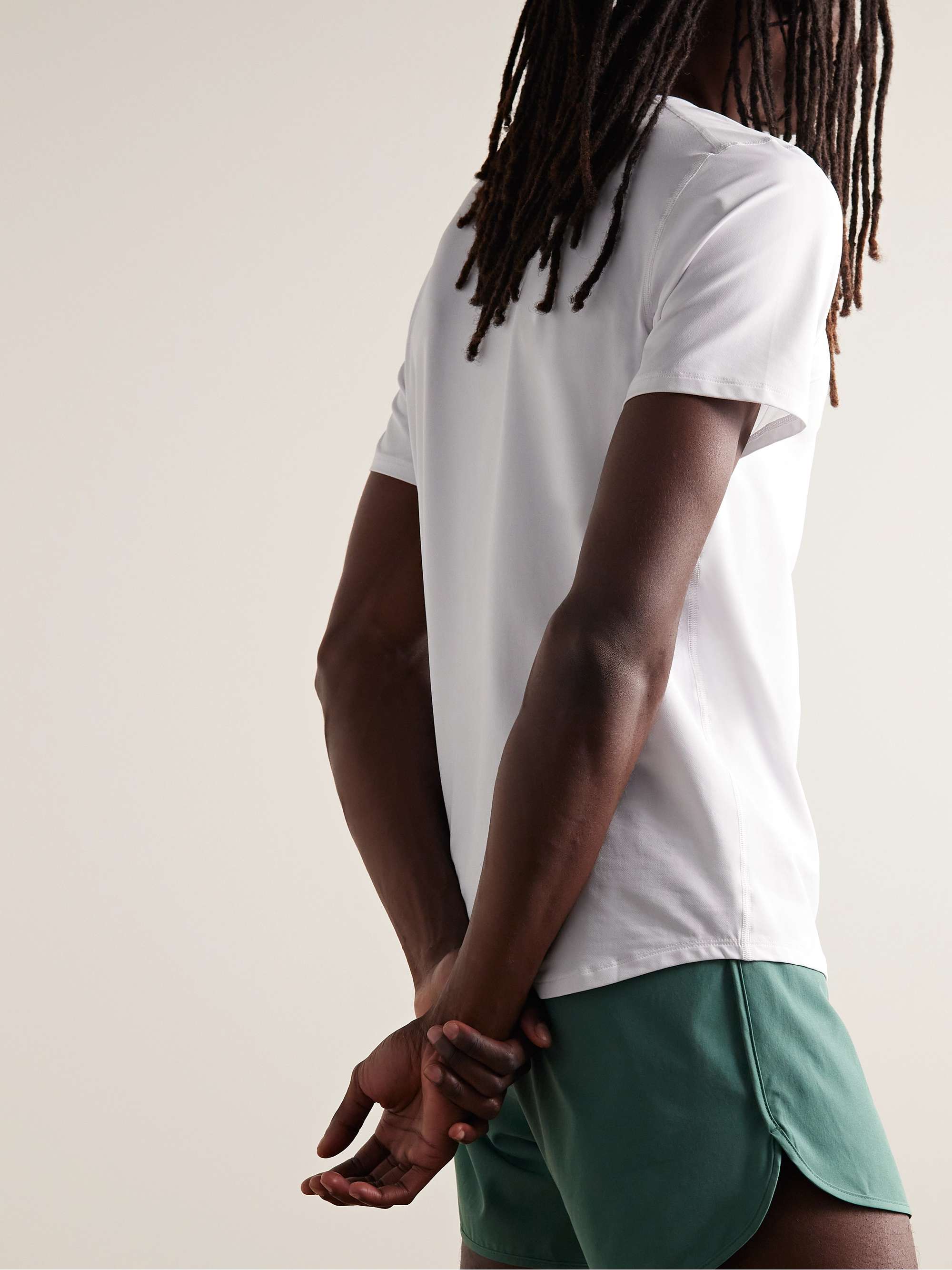 DISTRICT VISION Logo-Print Stretch-Jersey Running T-Shirt