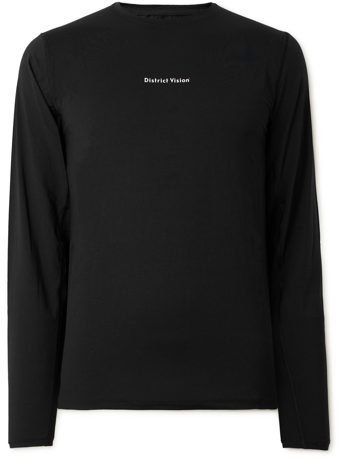 Shop District Vision Aloe Perforated Logo-print Stretch-jersey T-shirt In Black