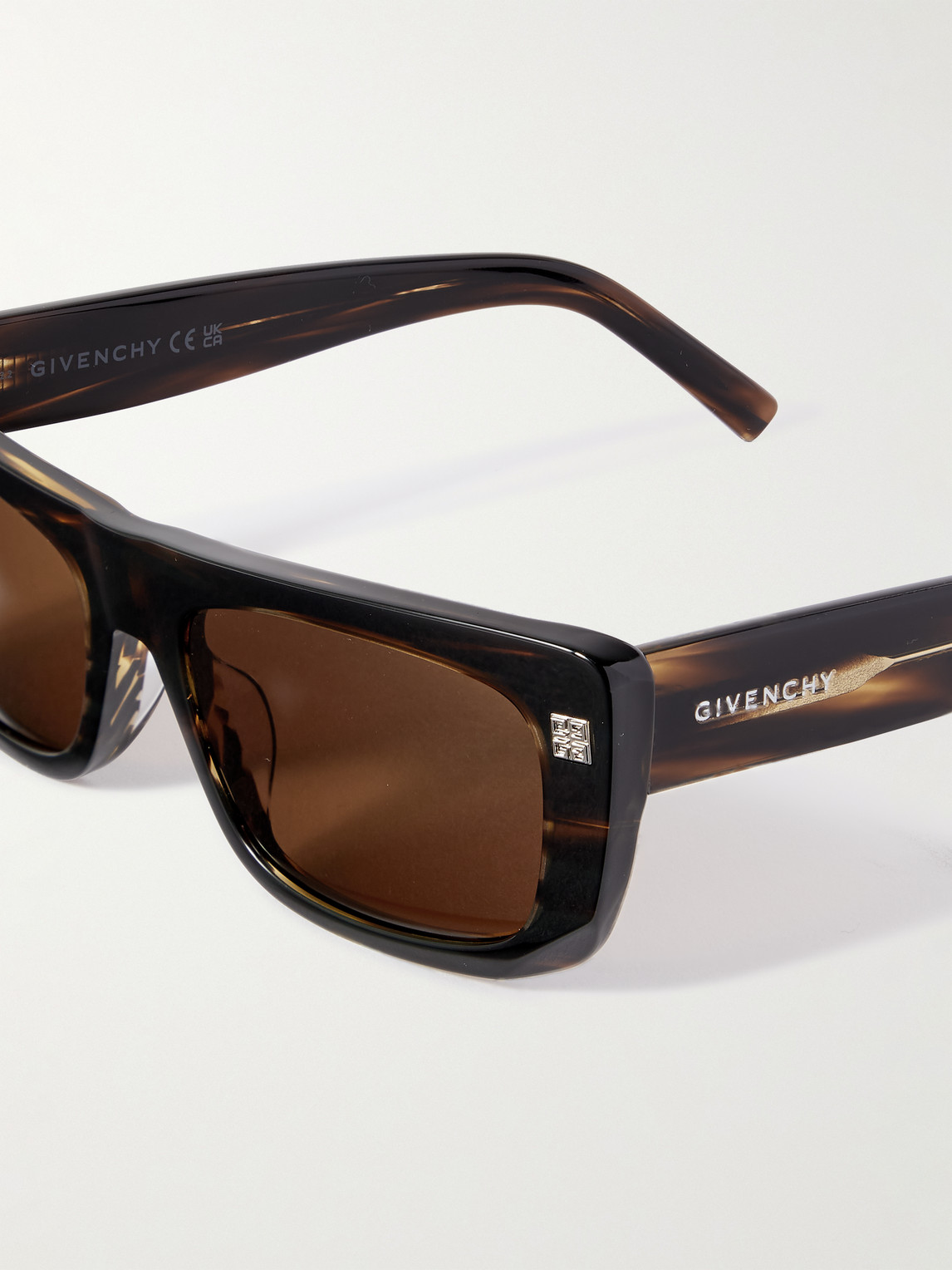 Shop Givenchy Gv Day Square-frame Marbled Acetate Sunglasses In Tortoiseshell