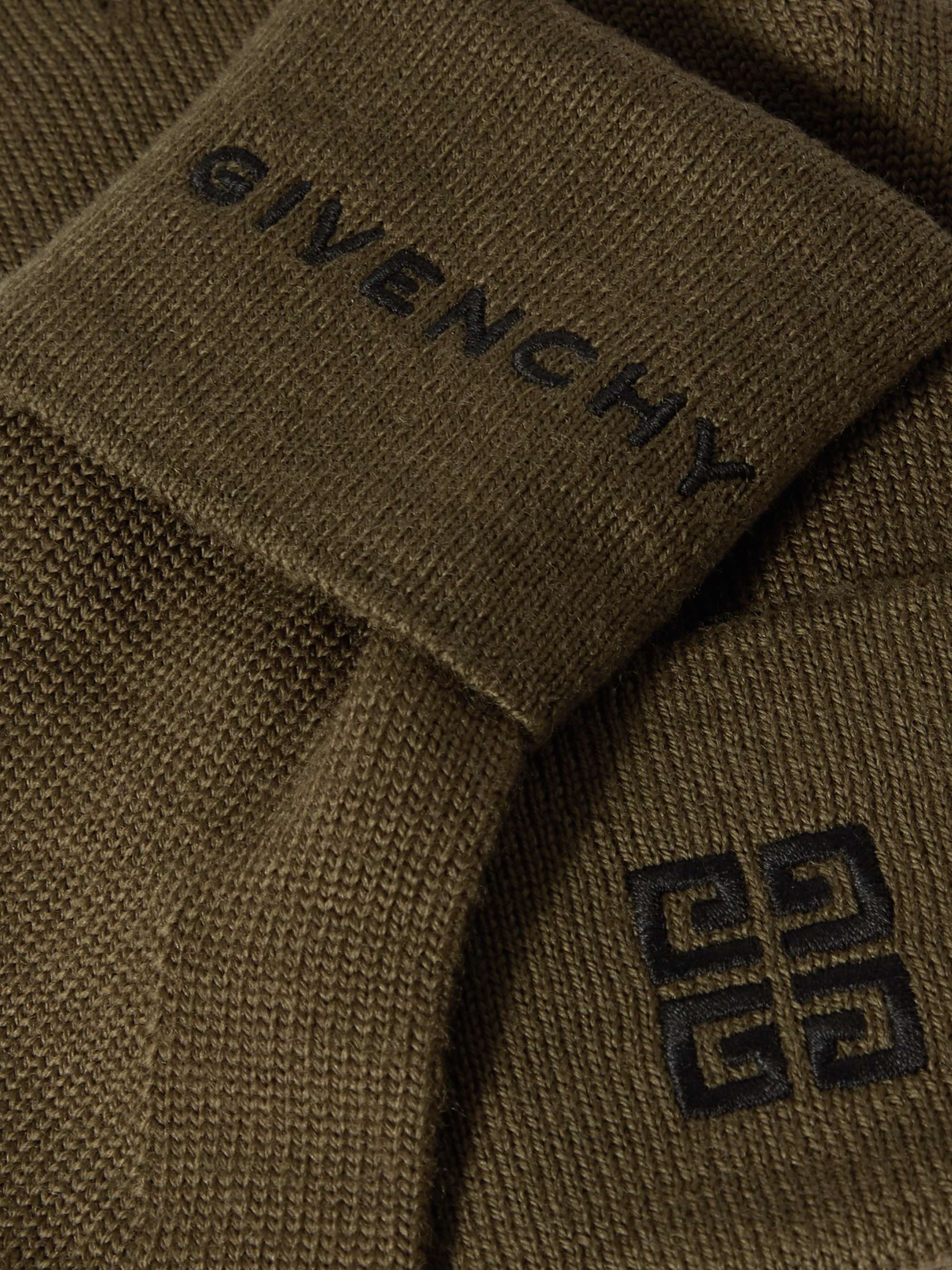 GIVENCHY 4G Logo-Embroidered Wool Gloves for Men | MR PORTER