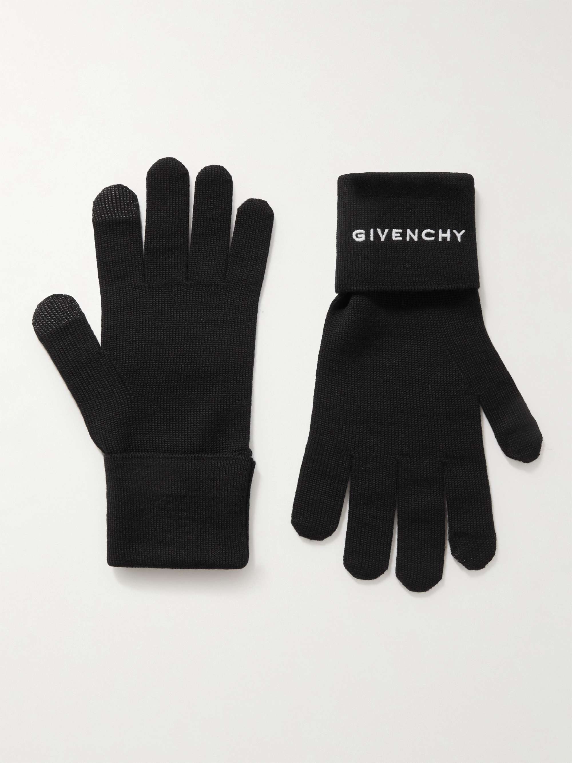 GIVENCHY ウール 手袋 ロゴ刺繍入り | ミスターポーター