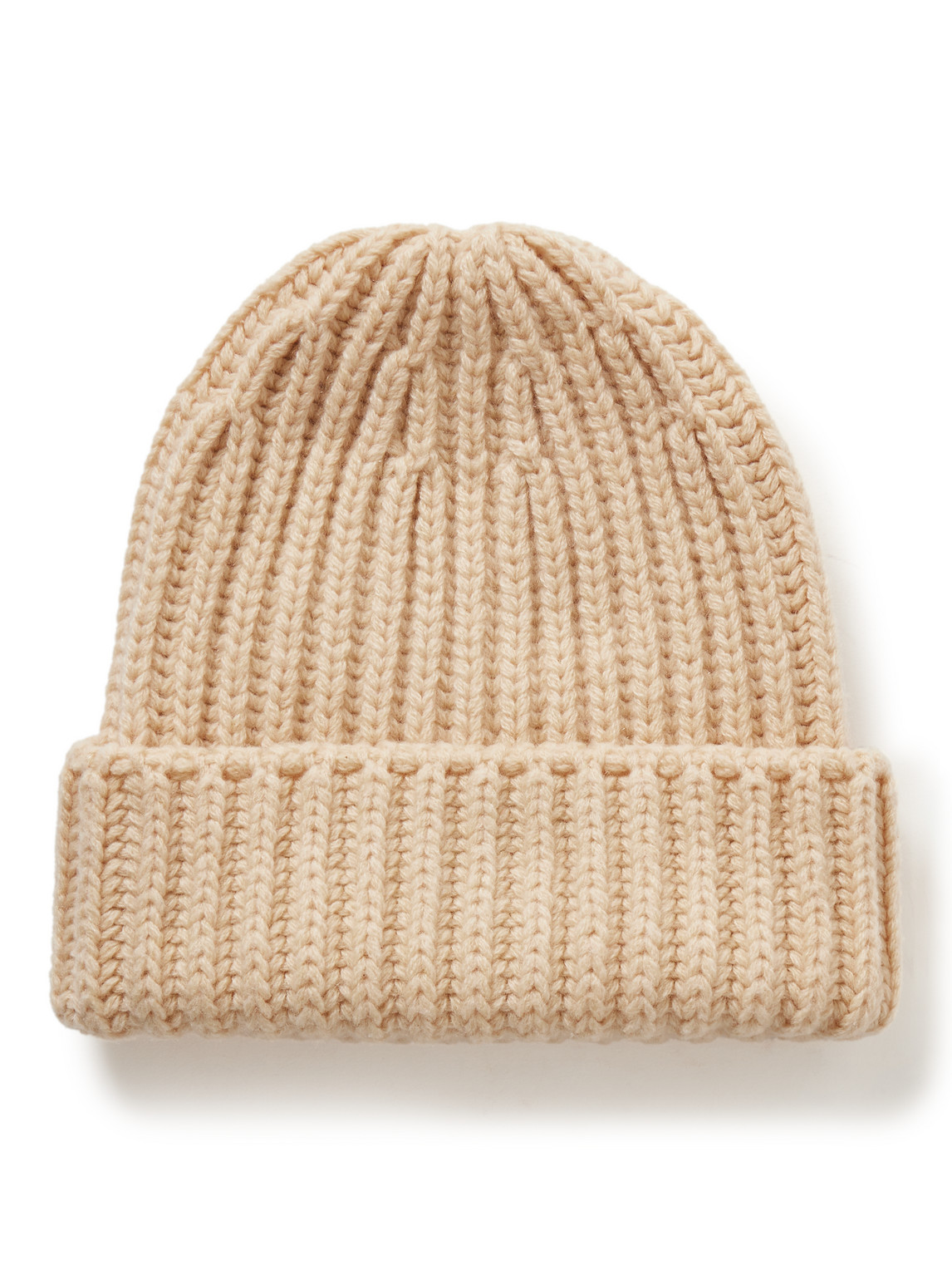 Stòffa Watch Ribbed Cashmere Beanie In Neutrals