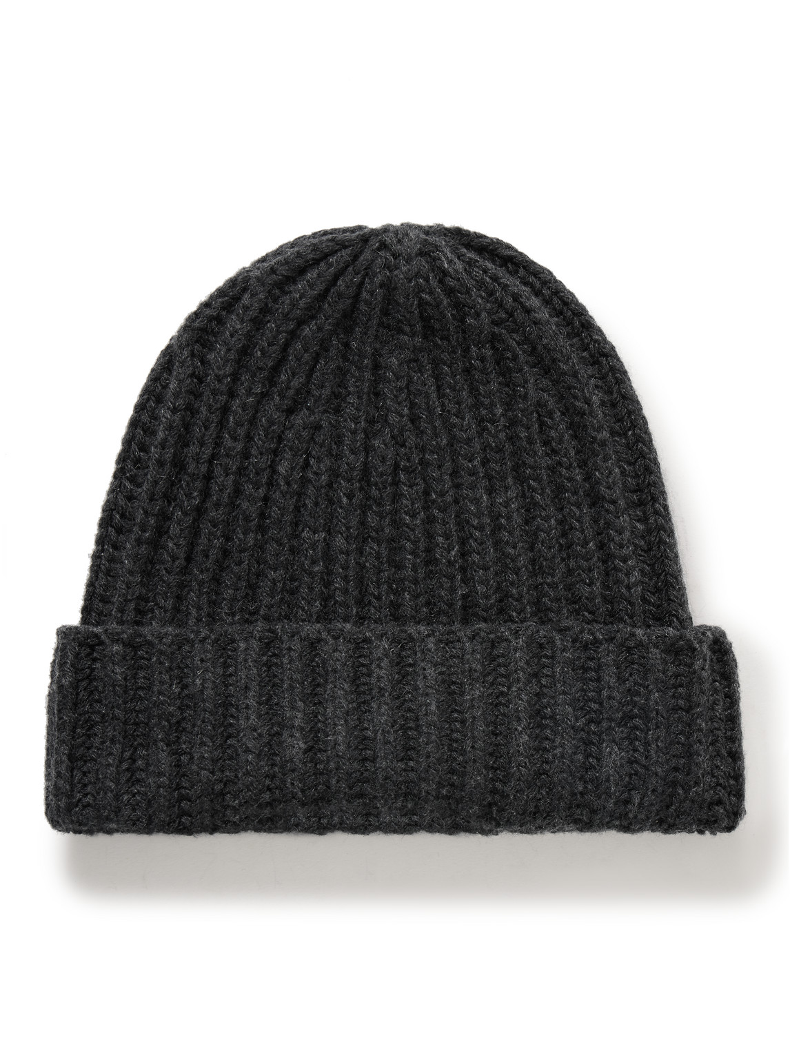 Stòffa Watch Ribbed Cashmere Beanie In Gray