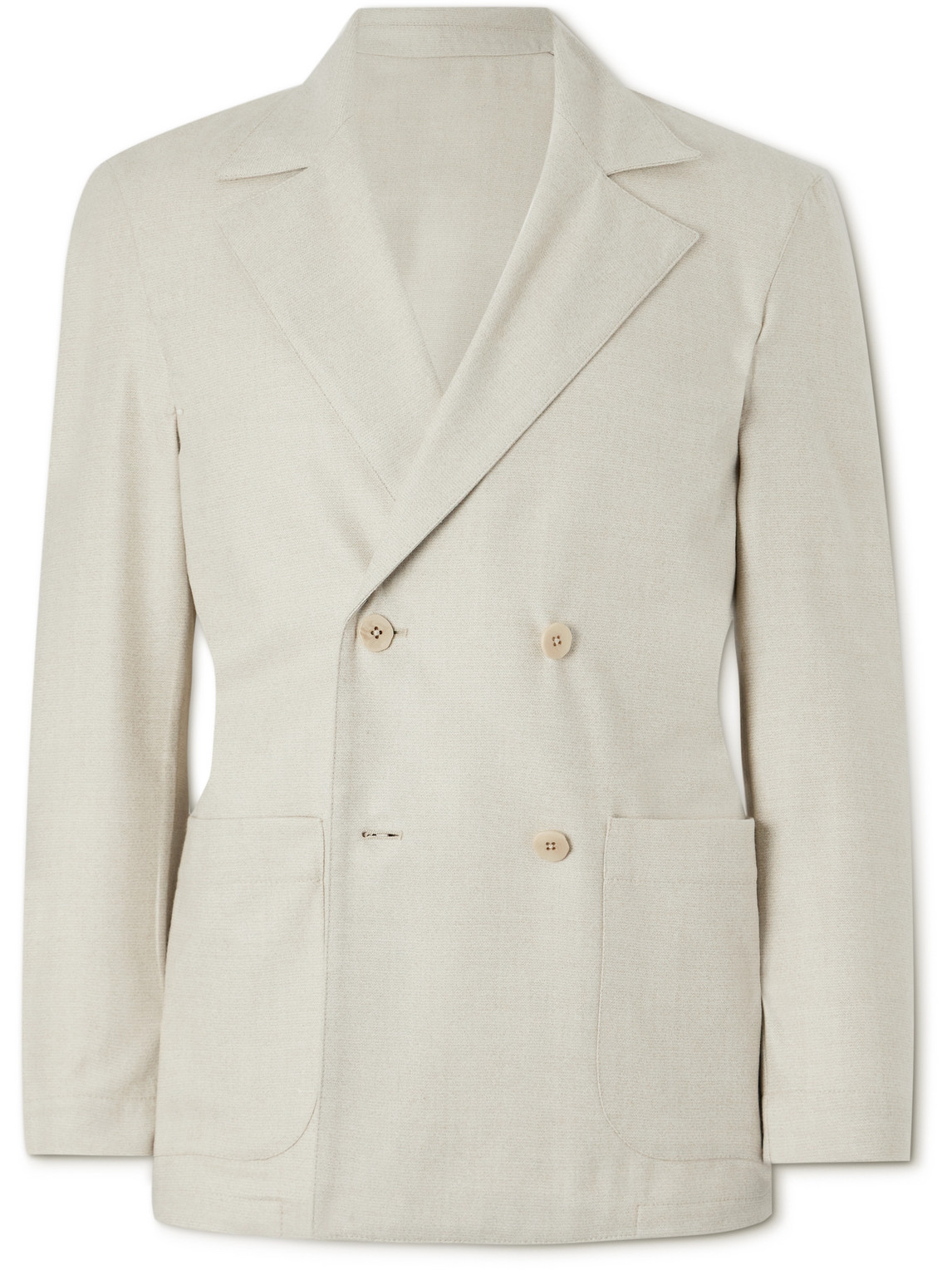 Stòffa Double-breasted Wool Suit Jacket In Neutrals