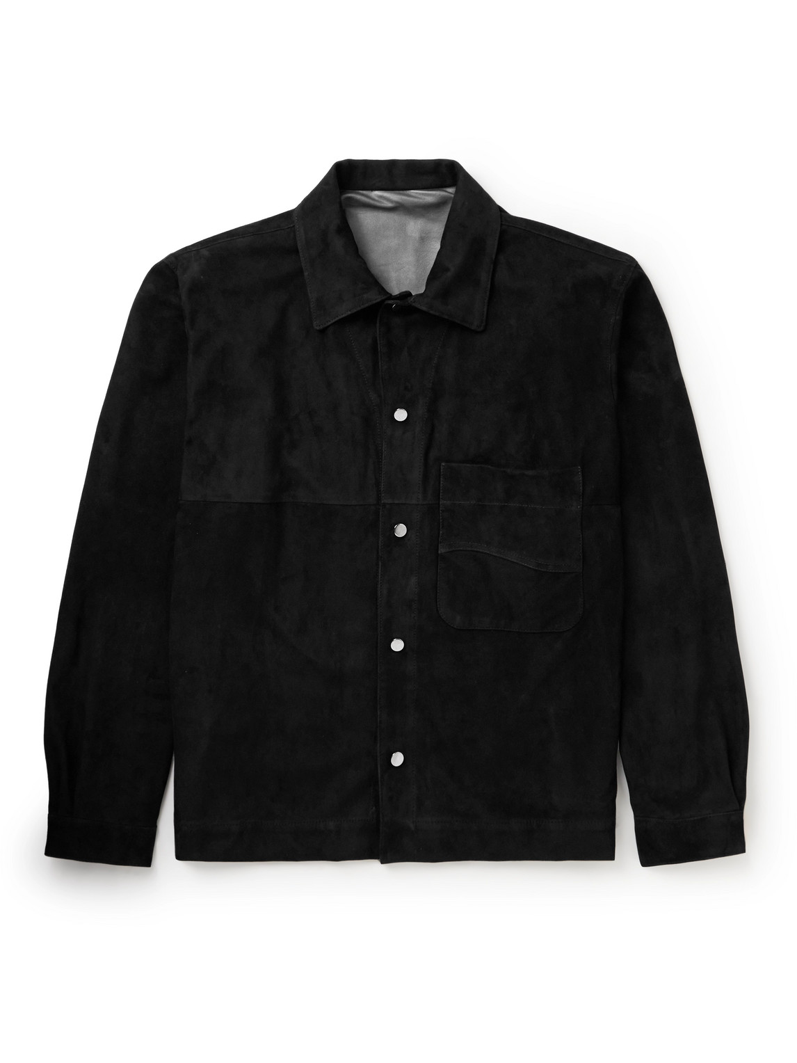 Stòffa Suede Blouson Jacket In Black