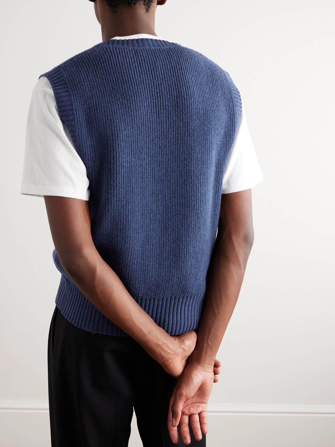  Stòffa - Ribbed Cashmere Sweater Vest - Men - Blue - It 46 