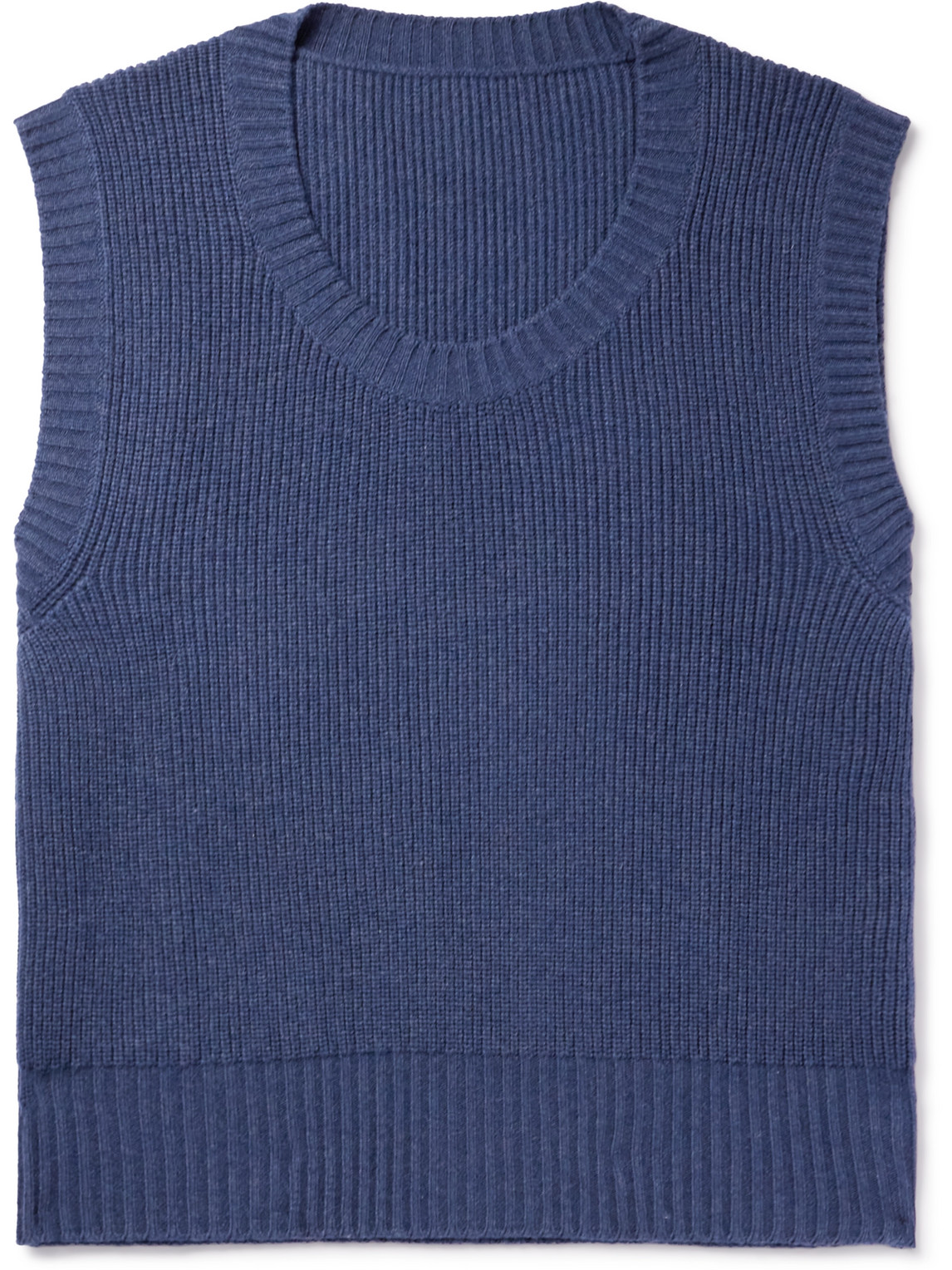 Stòffa Ribbed Cashmere Sweater Vest In Blue