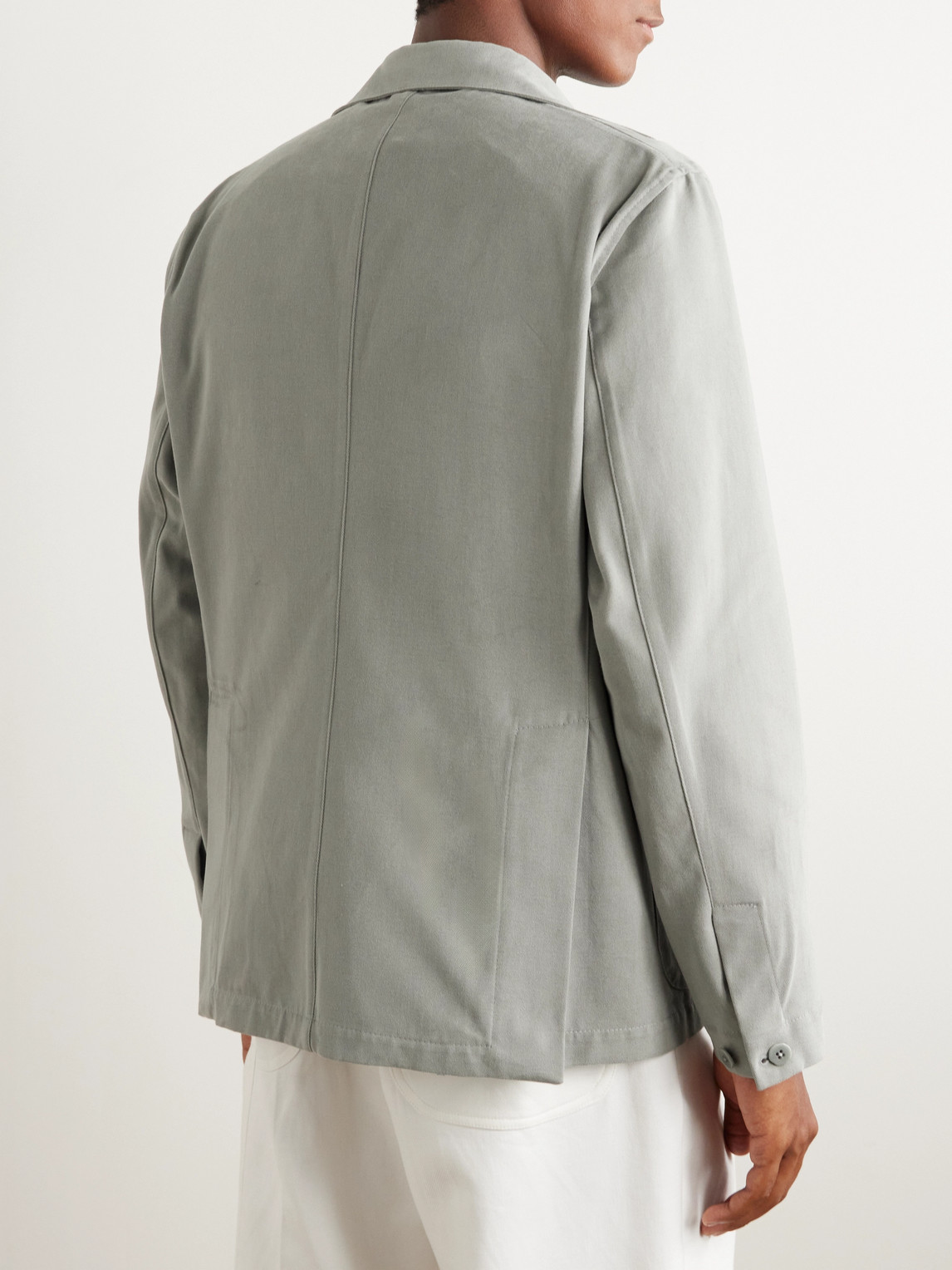 Shop Stòffa Cotton-twill Suit Jacket In Green