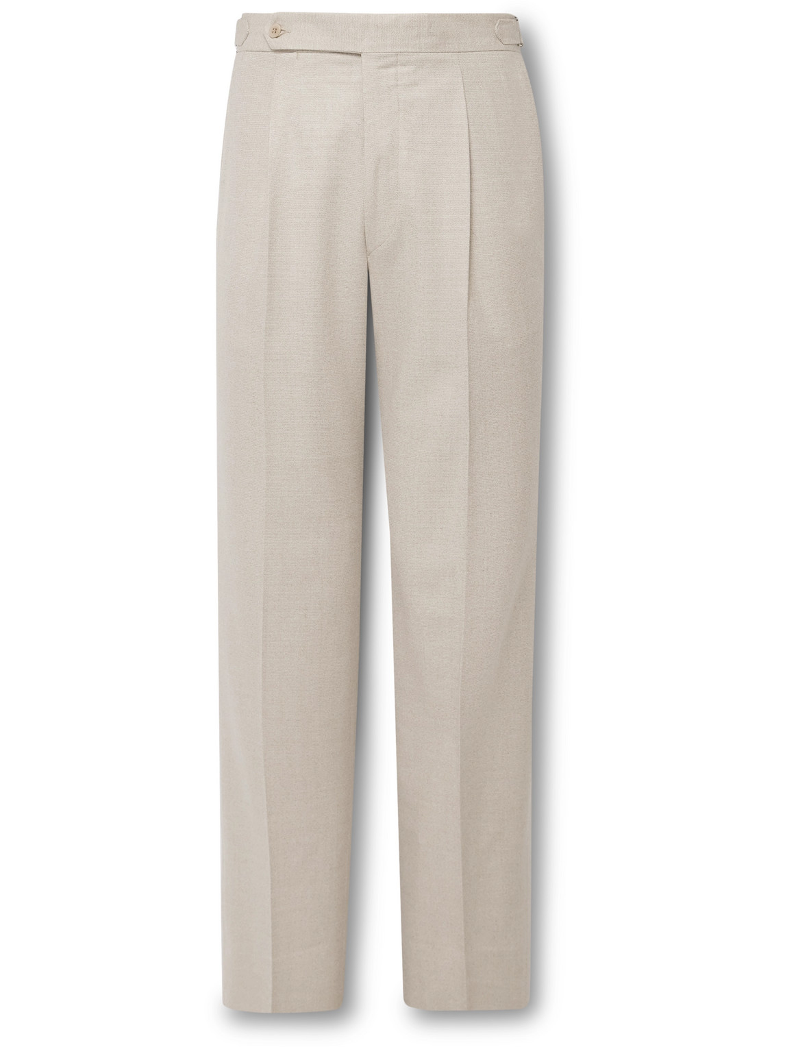 Tapered Pleated Wool Trousers
