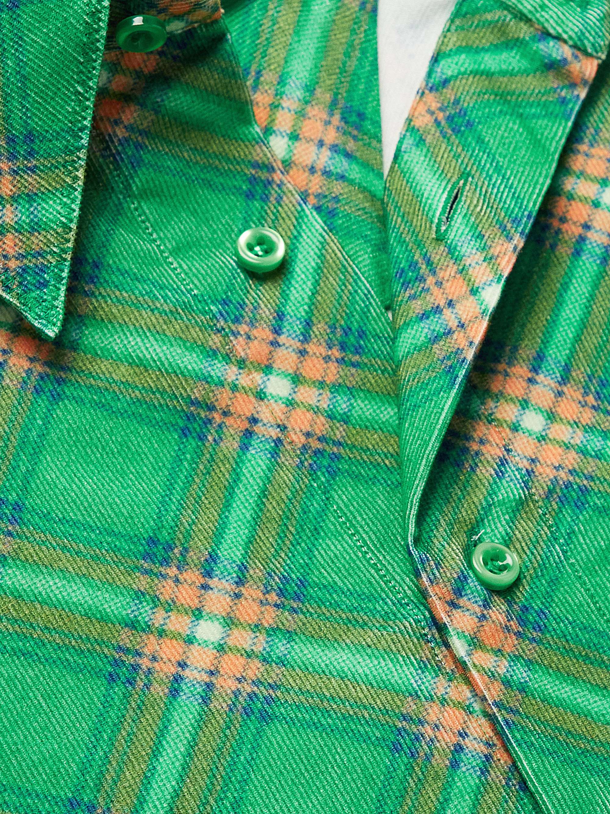 ERL Camicia in velluto a coste di cotone a quadri