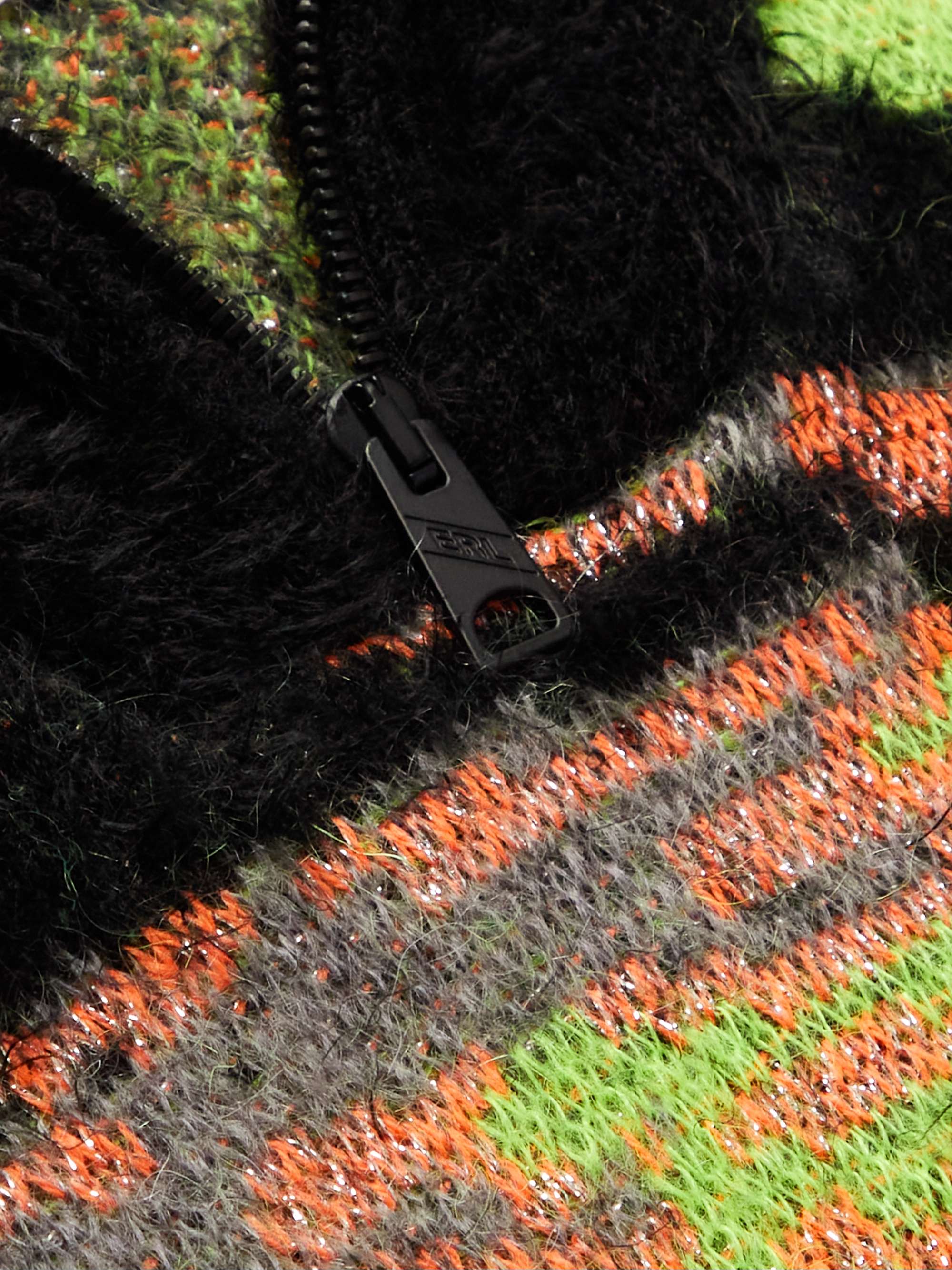 Metallic Jacquard-Knit Half-Zip Sweater