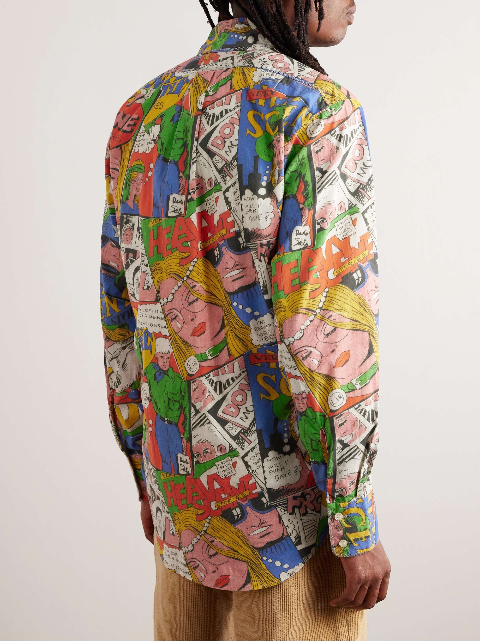 ERL Cutaway-Collar Printed Cotton Shirt