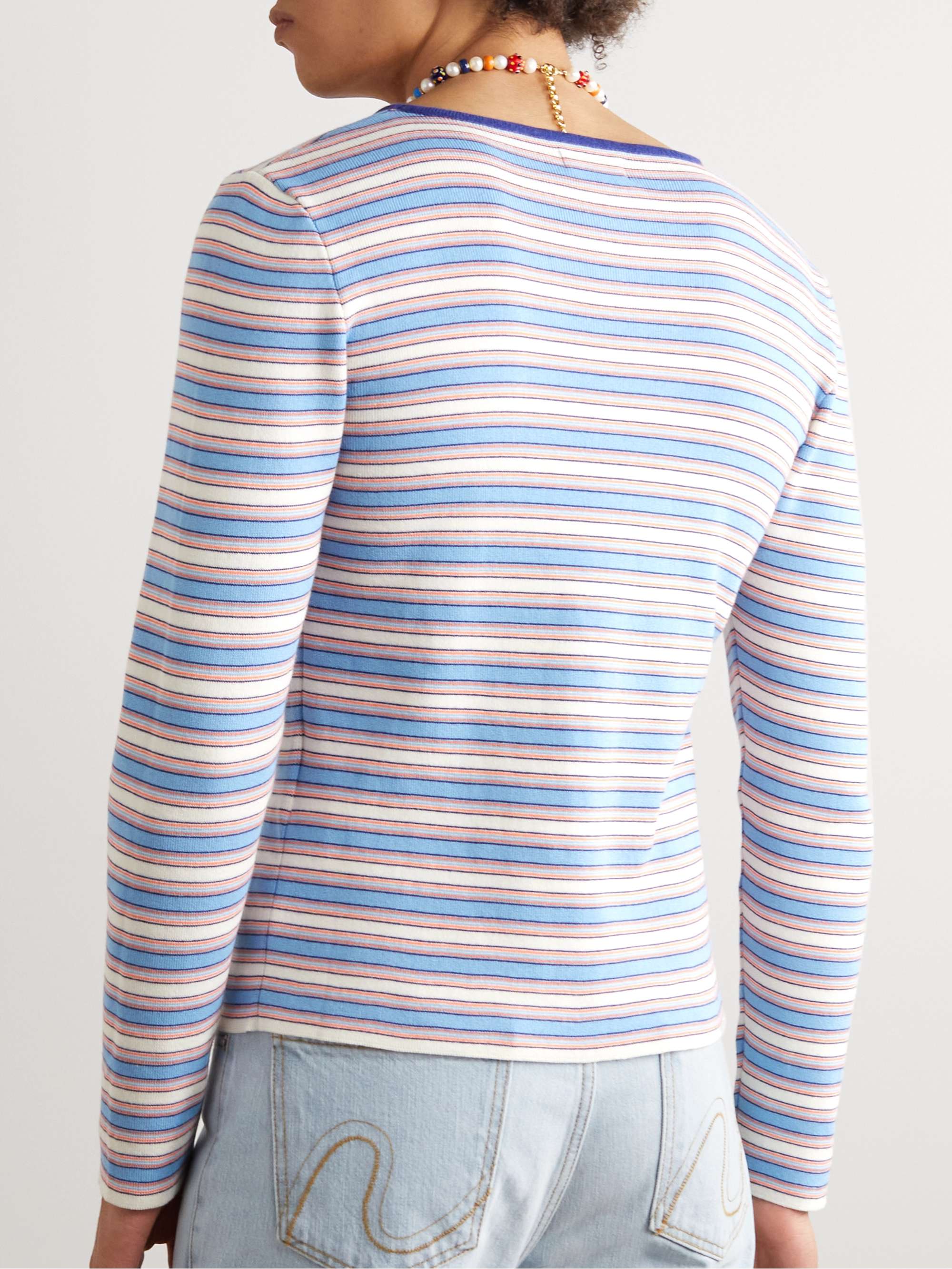 ERL Striped Cable-Knit Wool-Blend Sweater