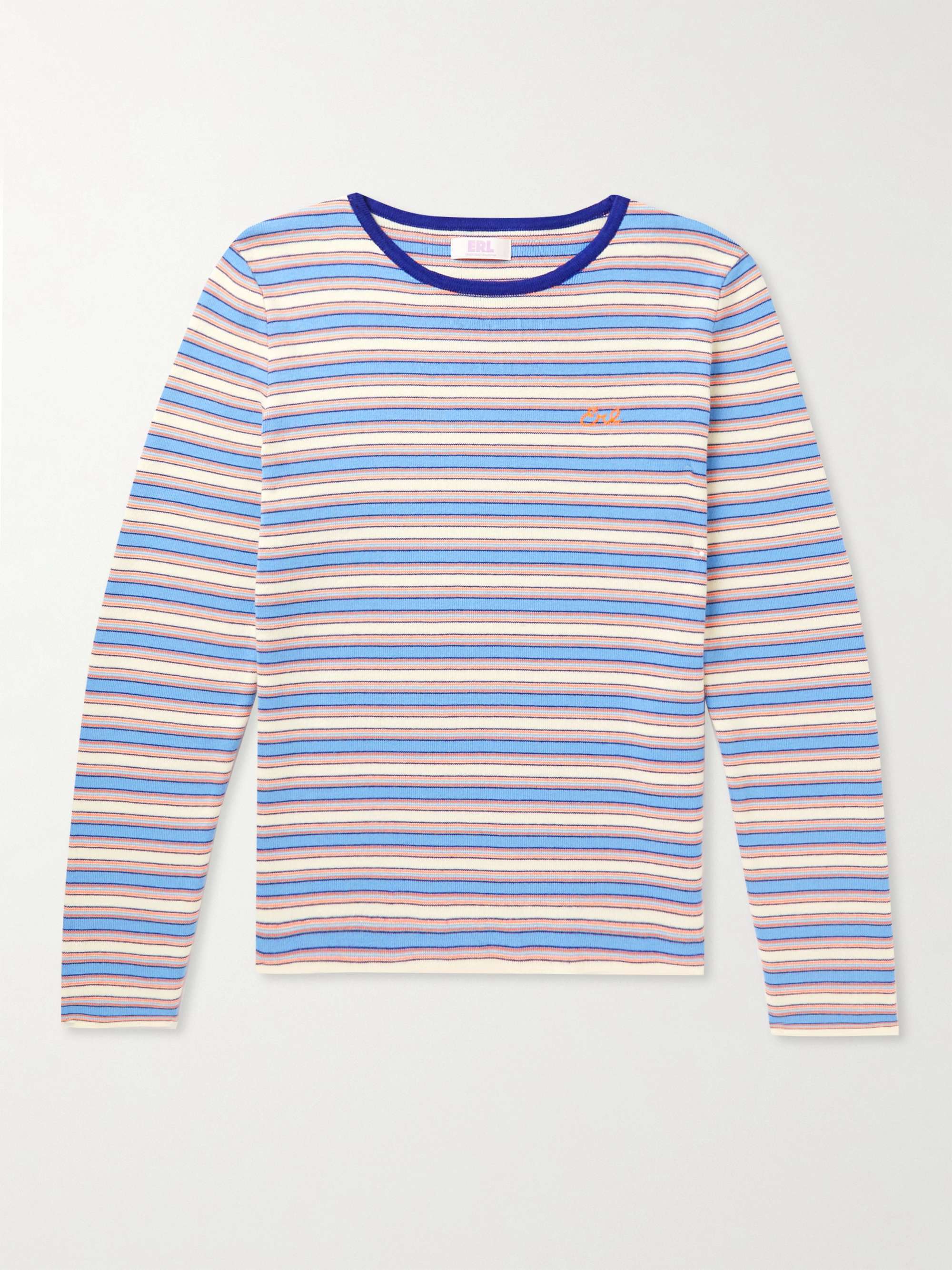 ERL Striped Cable-Knit Wool-Blend Sweater