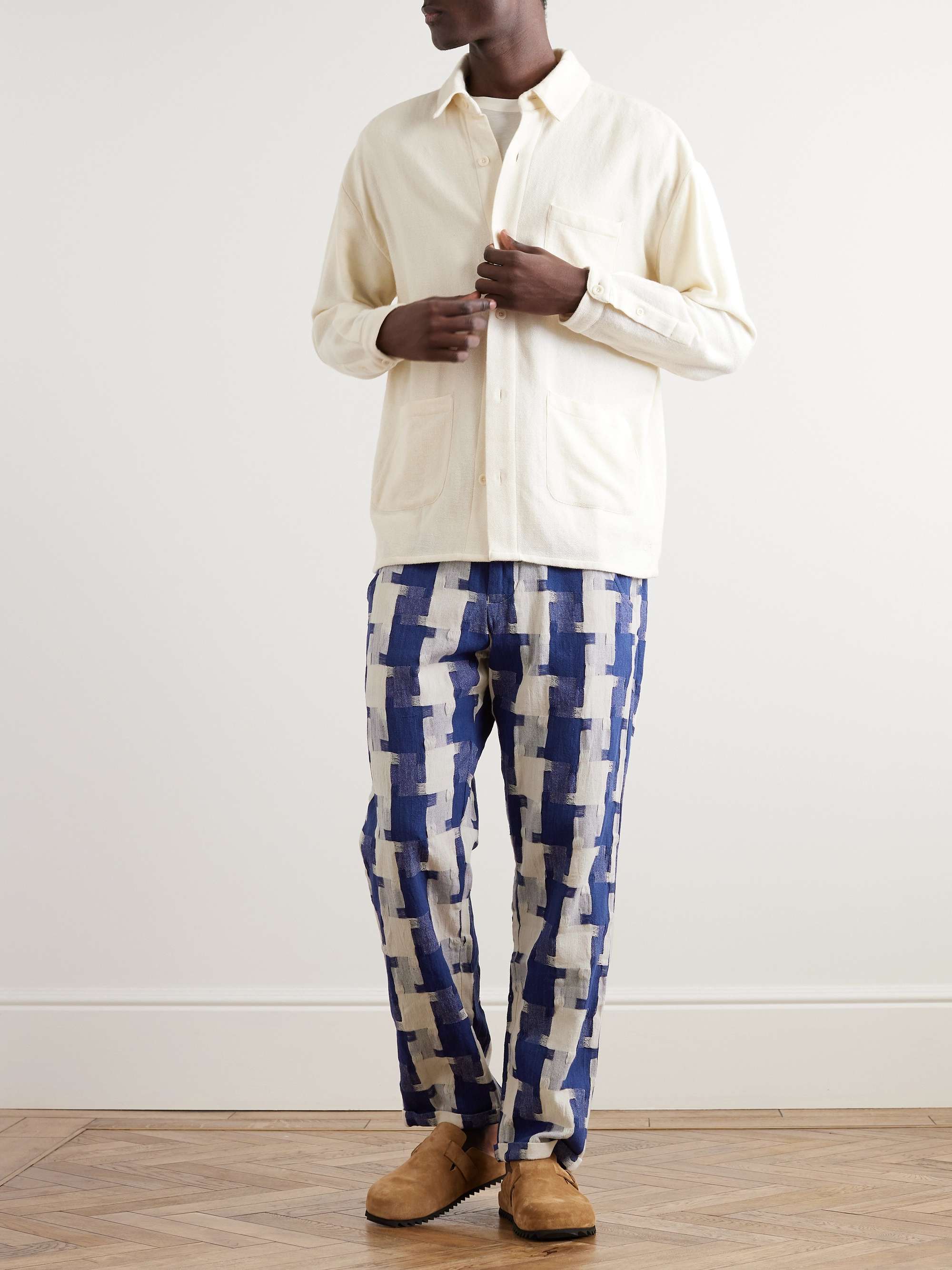 SMR DAYS Carbo Straight-Leg Textured-Cotton Trousers