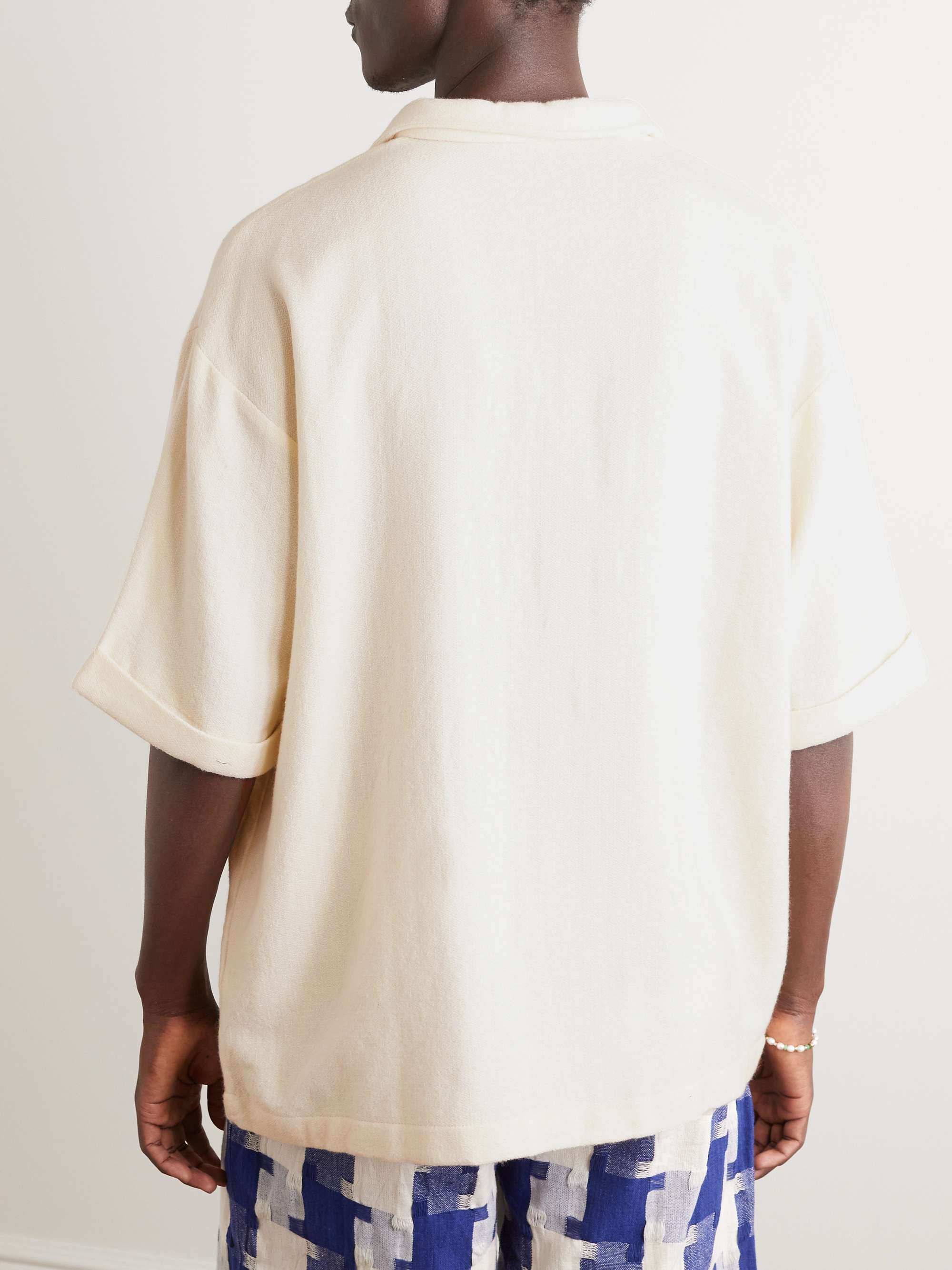 SMR DAYS Benirras Logo-Embroidered Wool Polo Shirt