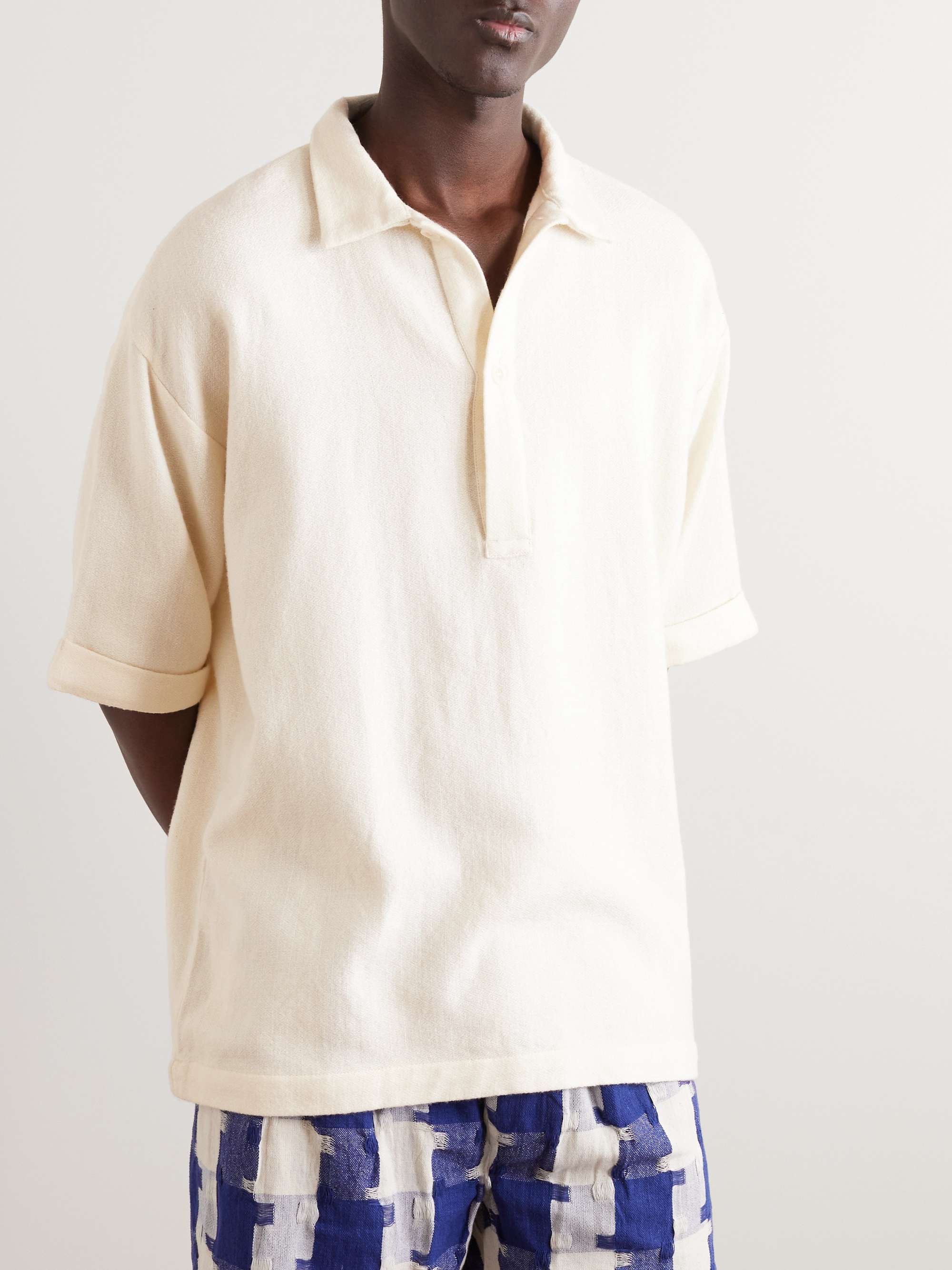 SMR DAYS Benirras Logo-Embroidered Wool Polo Shirt