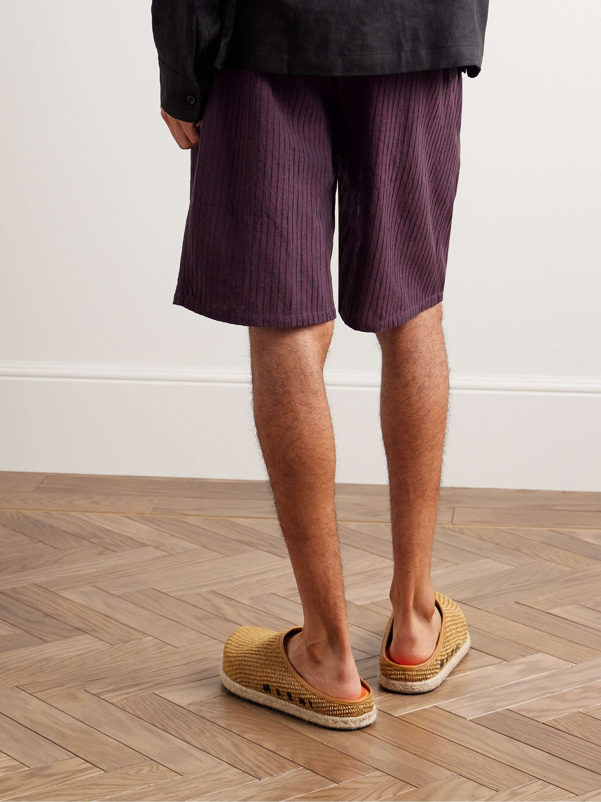 SMR DAYS Mastella Straight-Leg Cotton-Jacquard Shorts