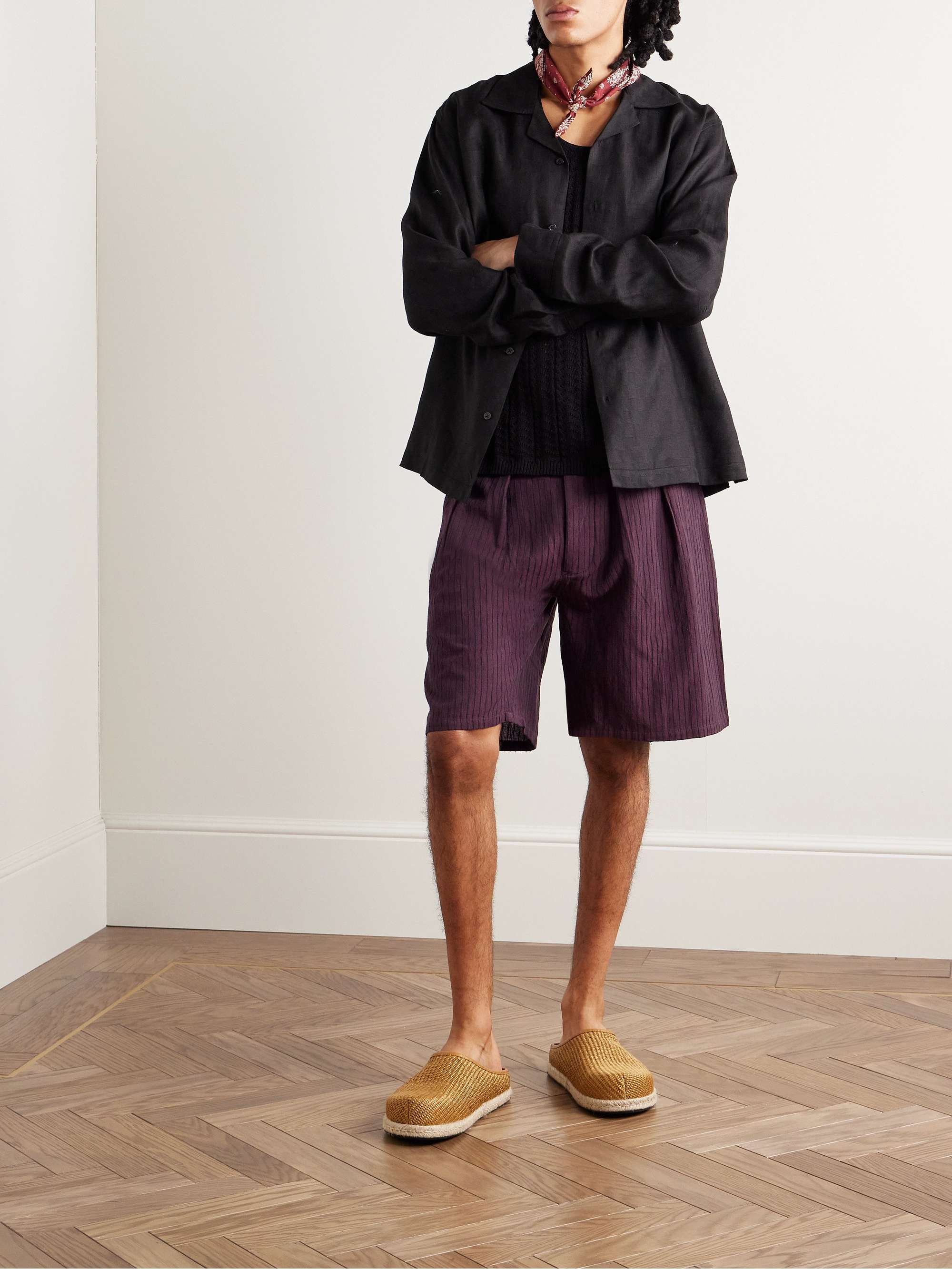 SMR DAYS Mastella Straight-Leg Cotton-Jacquard Shorts
